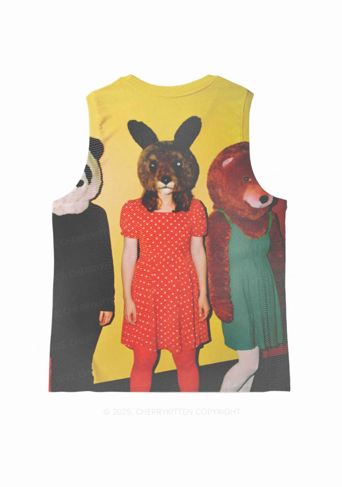 Rabbit Mask Girl Y2K Mesh Muscle Tank Cherrykitten - Image 4
