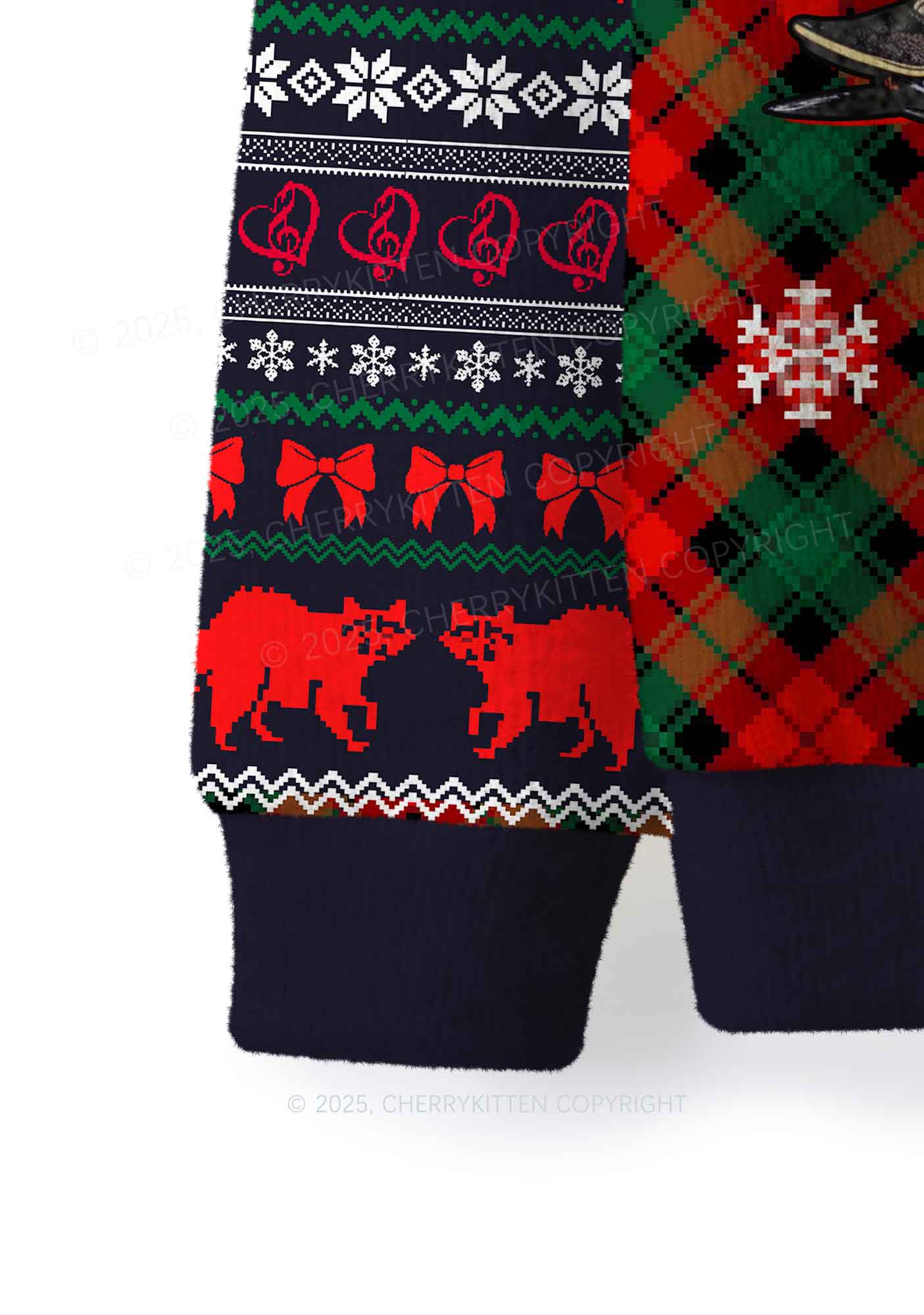 Raccoon Concert Y2K Christmas Knit Sweatshirt Cherrykitten - Image 4