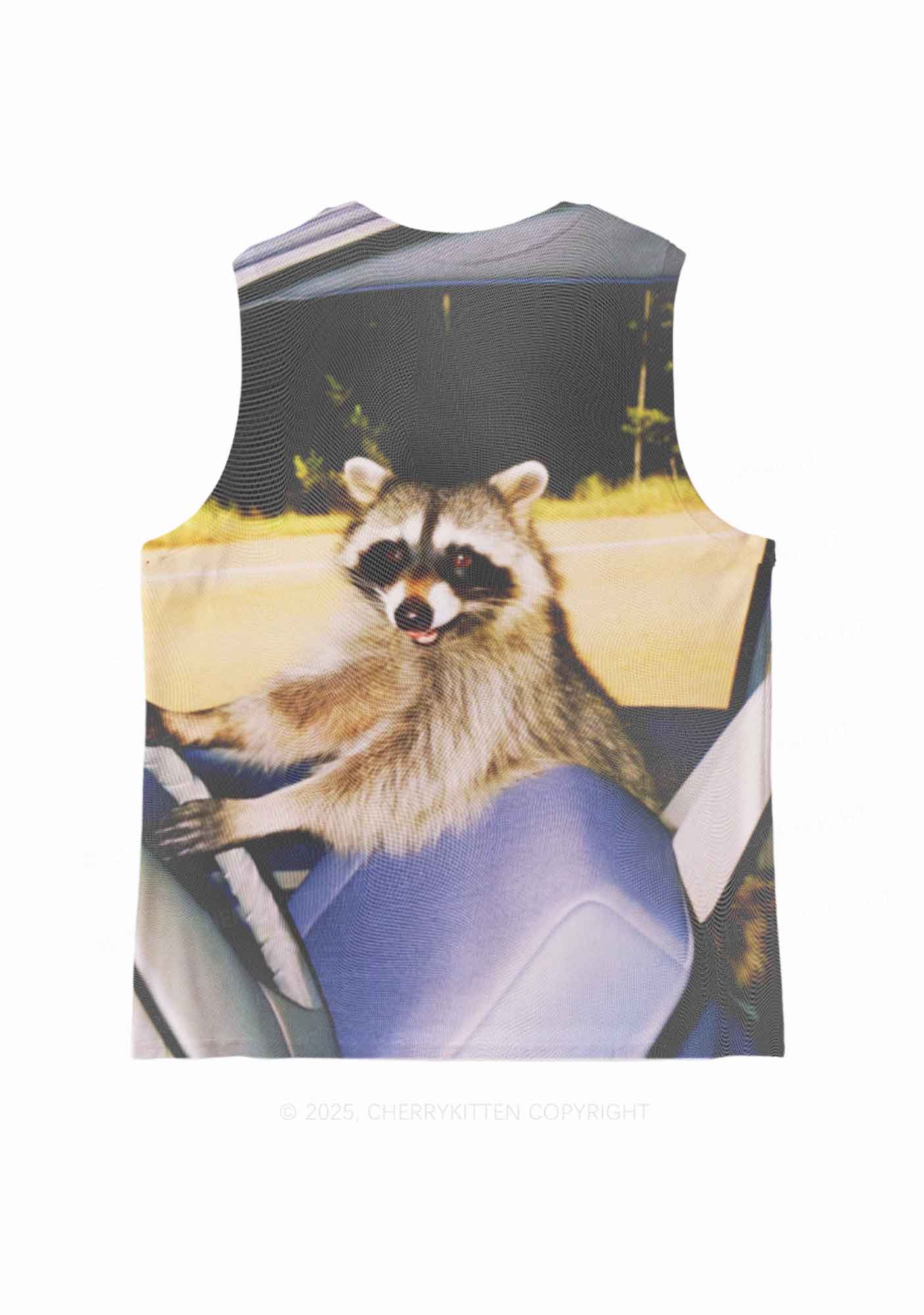 Raccoon Driver Y2K Mesh Muscle Tank Cherrykitten - Image 4