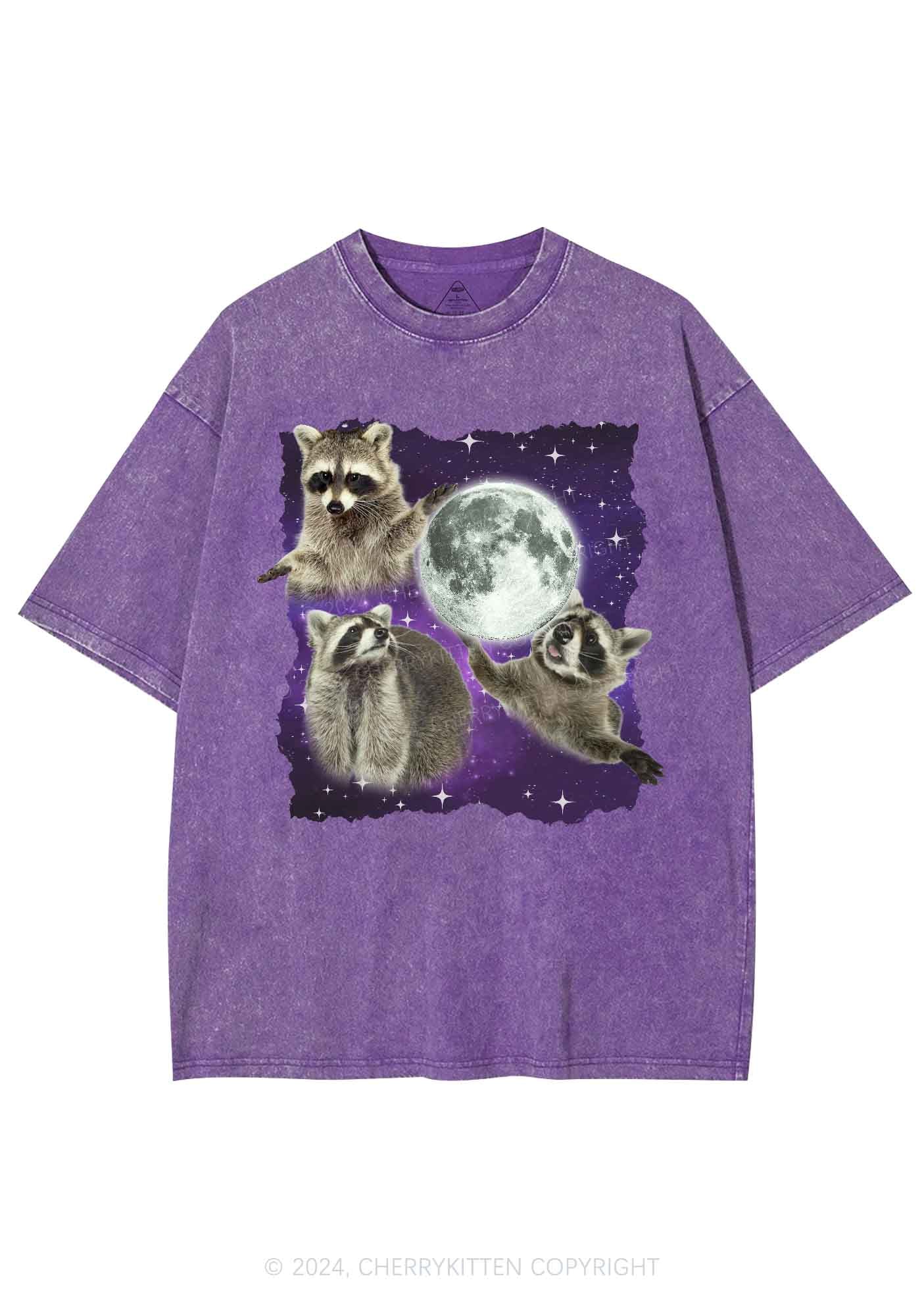 Raccoon Moon Y2K Washed Tee Cherrykitten - Image 6