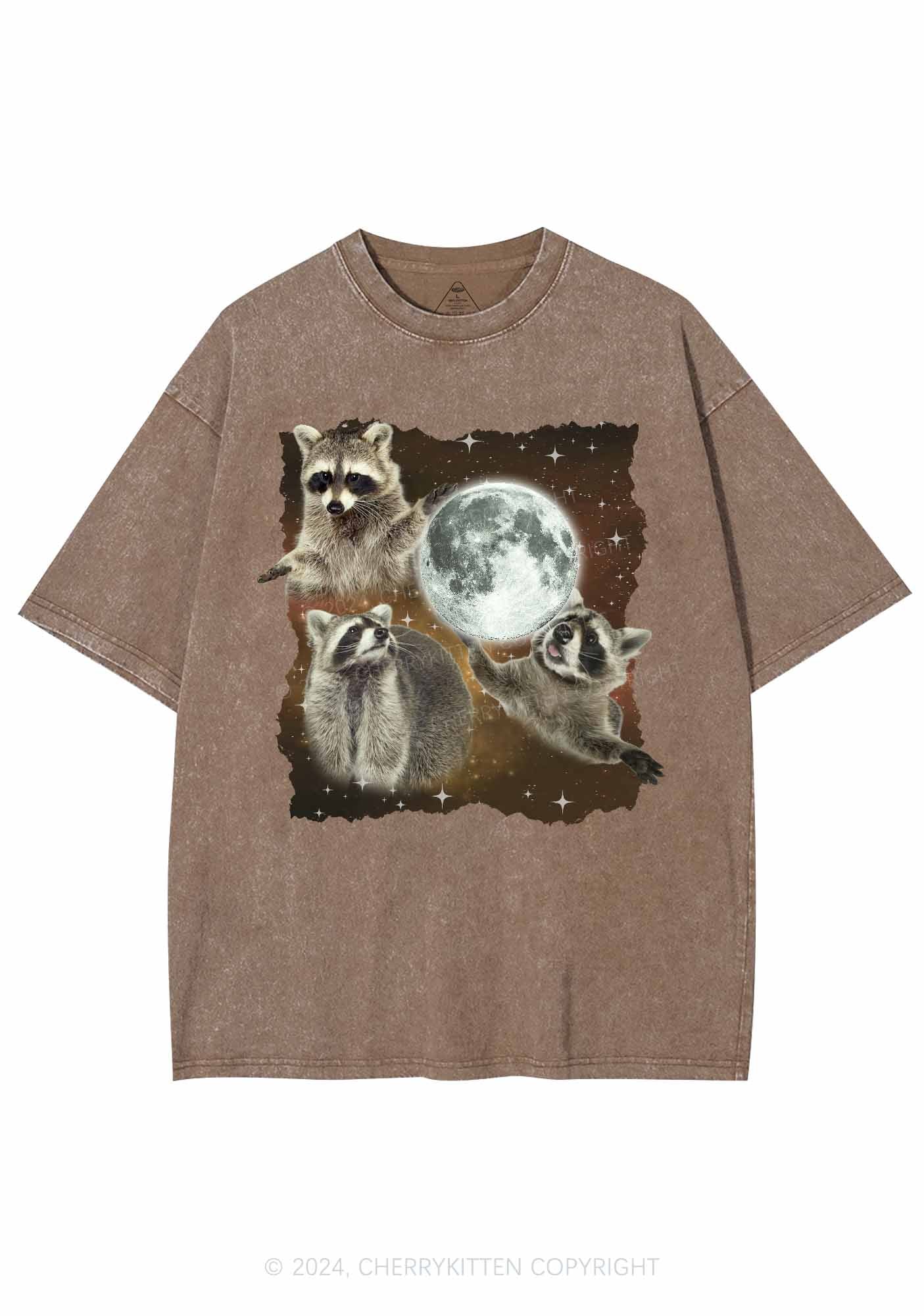 Raccoon Moon Y2K Washed Tee Cherrykitten - Image 7
