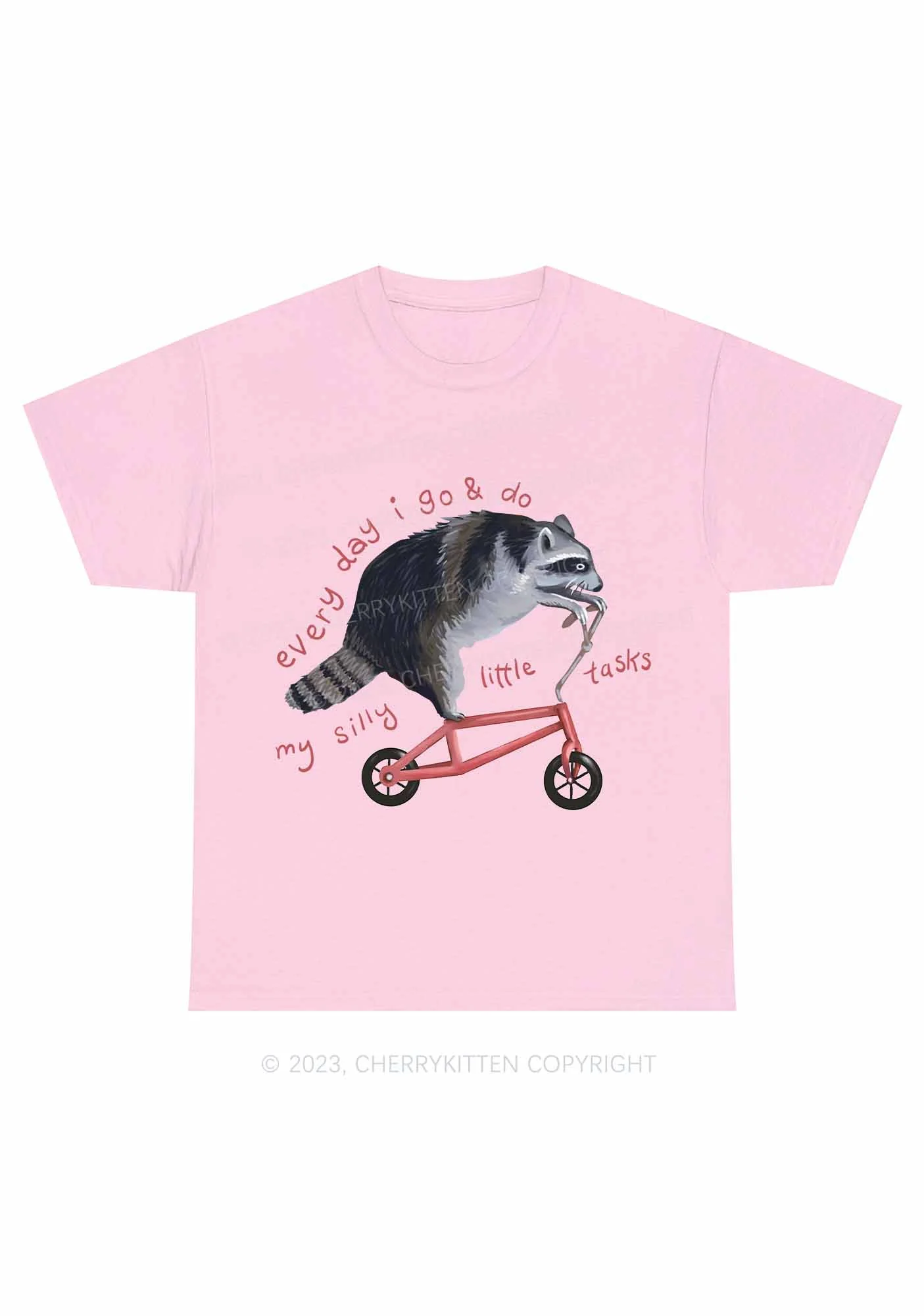 Raccoon On Bicycle Y2K Chunky Shirt Cherrykitten - Image 6