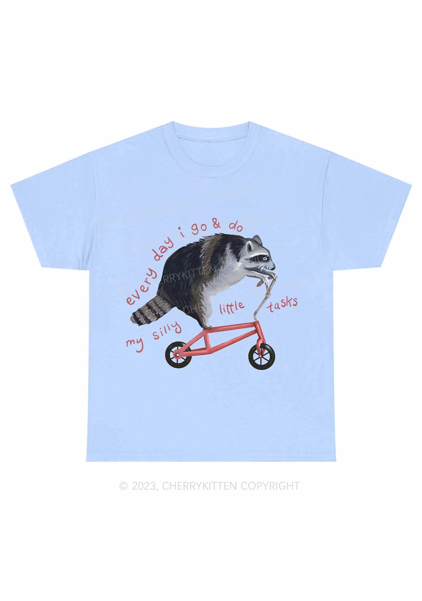 Raccoon On Bicycle Y2K Chunky Shirt Cherrykitten - Image 7