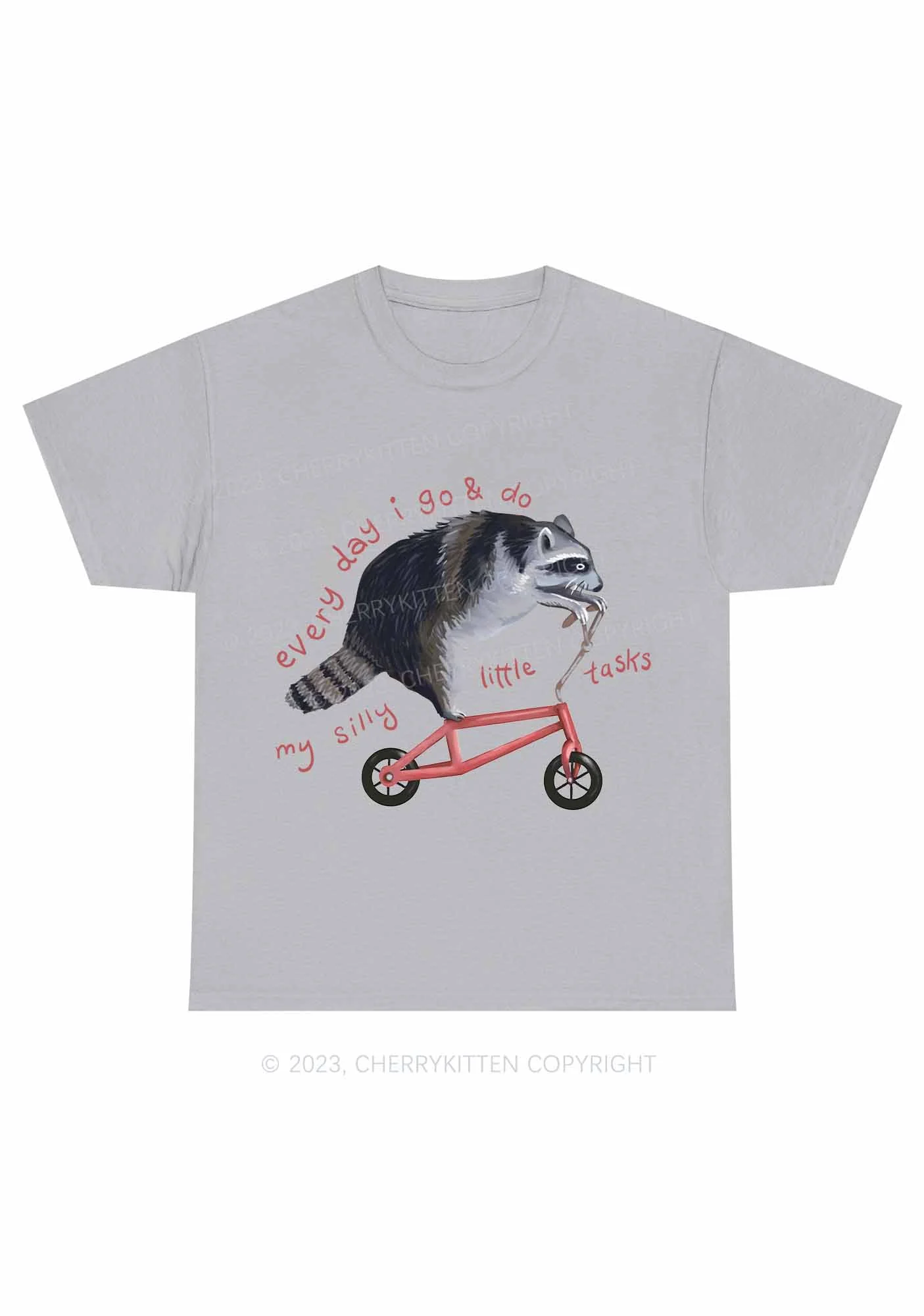 Raccoon On Bicycle Y2K Chunky Shirt Cherrykitten - Image 8