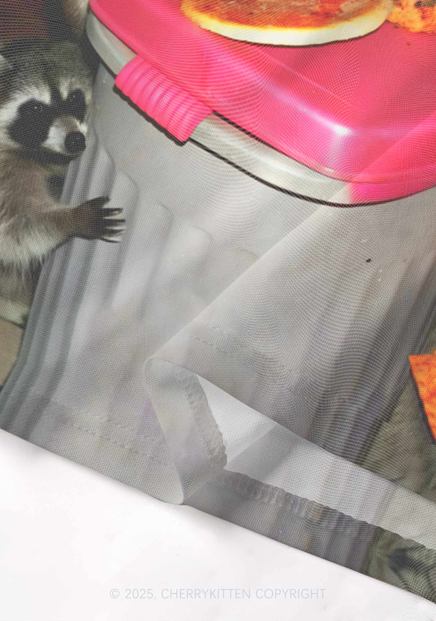 Raccoons Pizza Party Y2K Mesh Cami Tank Cherrykitten - Image 4