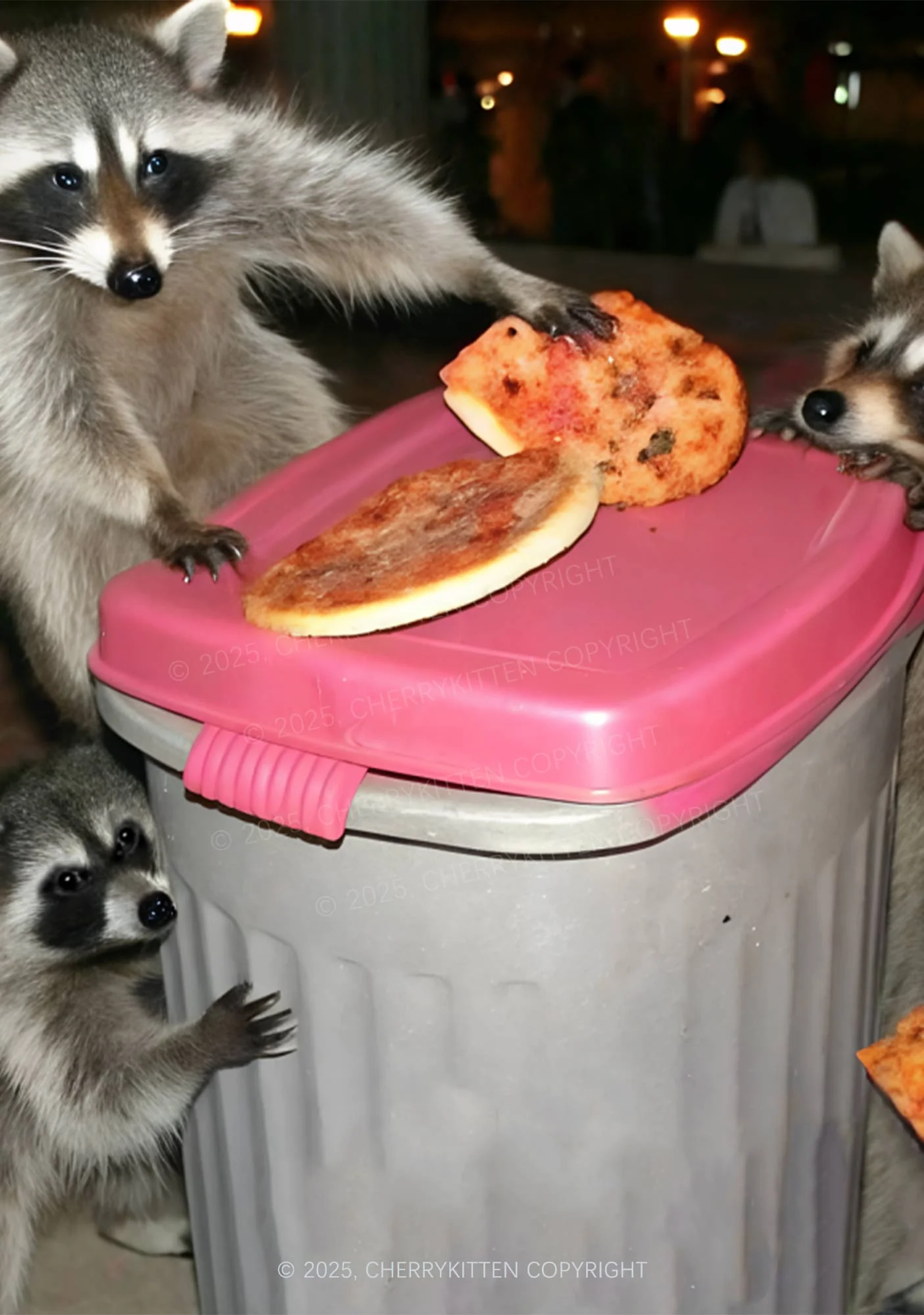 Raccoons Pizza Party Y2K Mesh Cami Tank Cherrykitten - Image 2