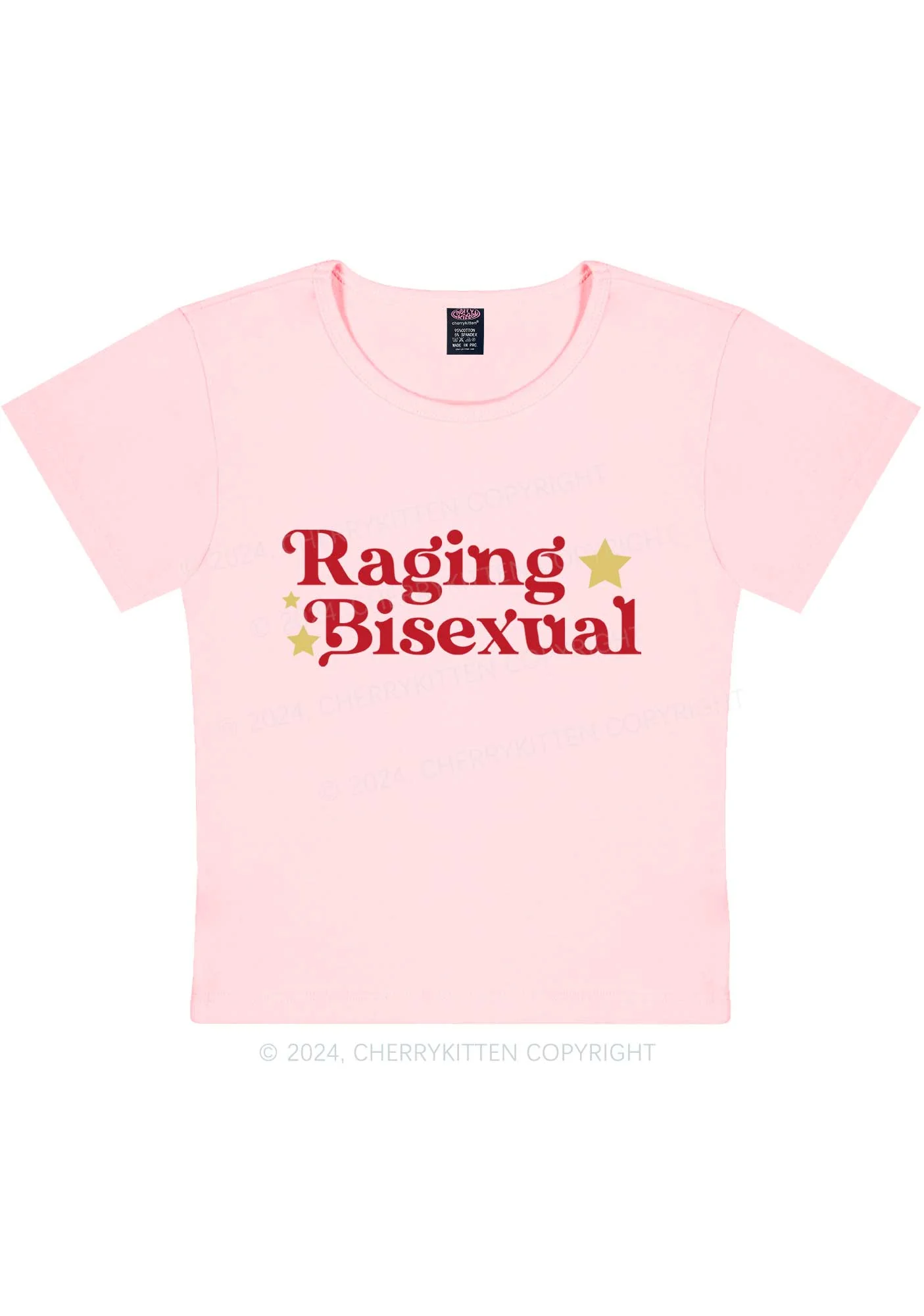 Raging Bisexual Stars Y2K Baby Tee Cherrykitten - Image 2