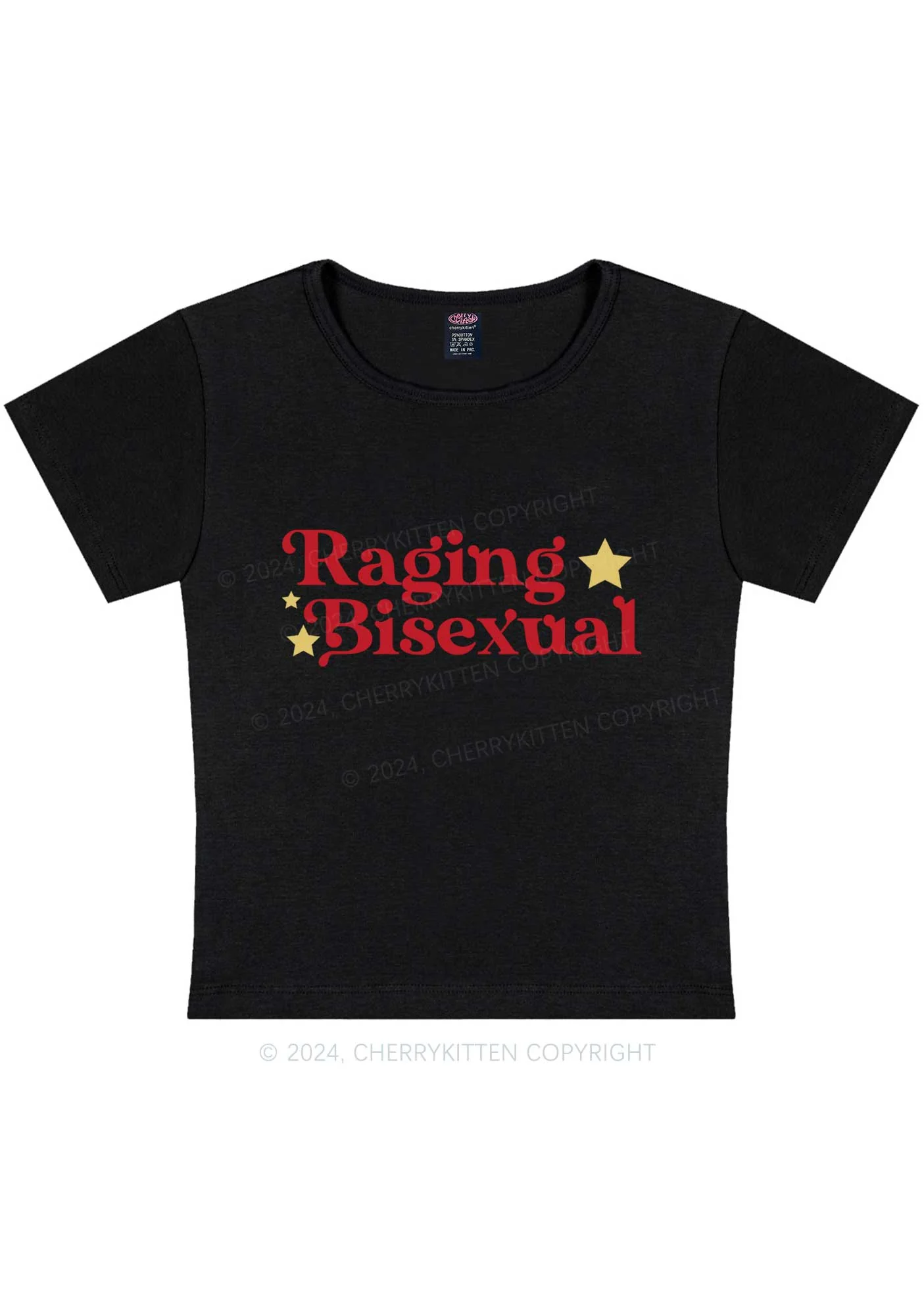 Raging Bisexual Stars Y2K Baby Tee Cherrykitten - Image 5