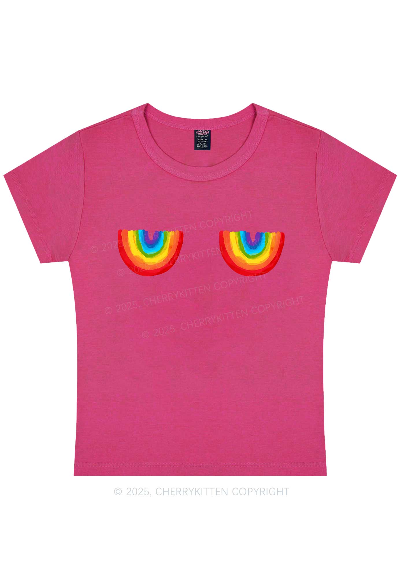 Rainbow Bxxb Y2K Baby Tee Cherrykitten - Image 6