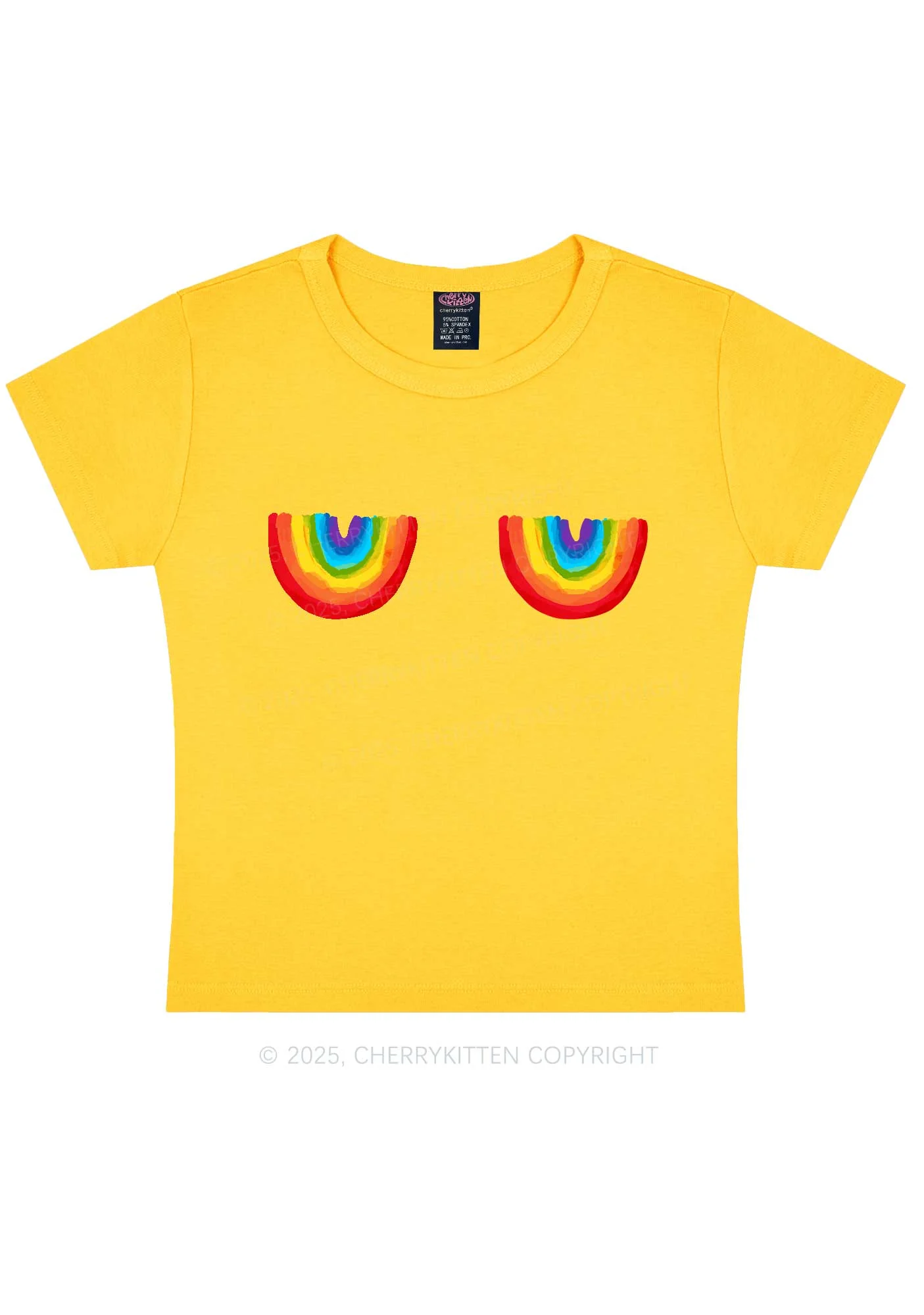 Rainbow Bxxb Y2K Baby Tee Cherrykitten - Image 7