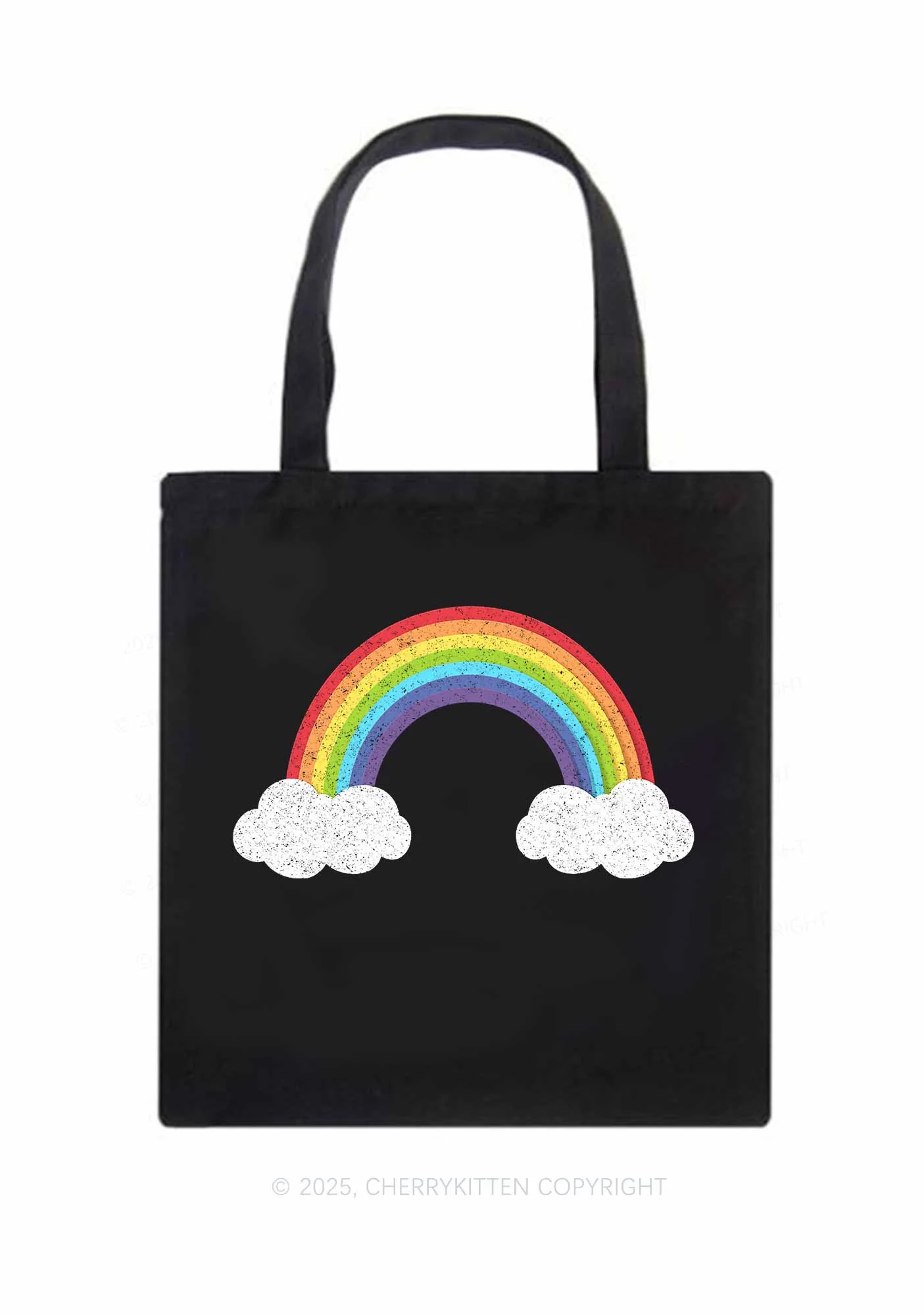 Rainbow Cloud  Pride Y2K Canvas Tote Bag Cherrykitten - Image 3