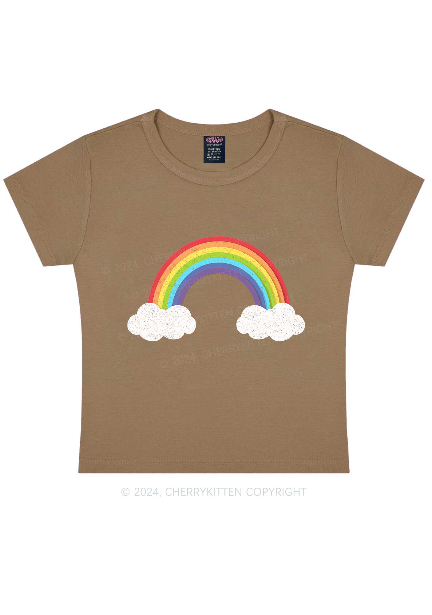 Rainbow Cloud Y2K Baby Tee Cherrykitten - Image 11