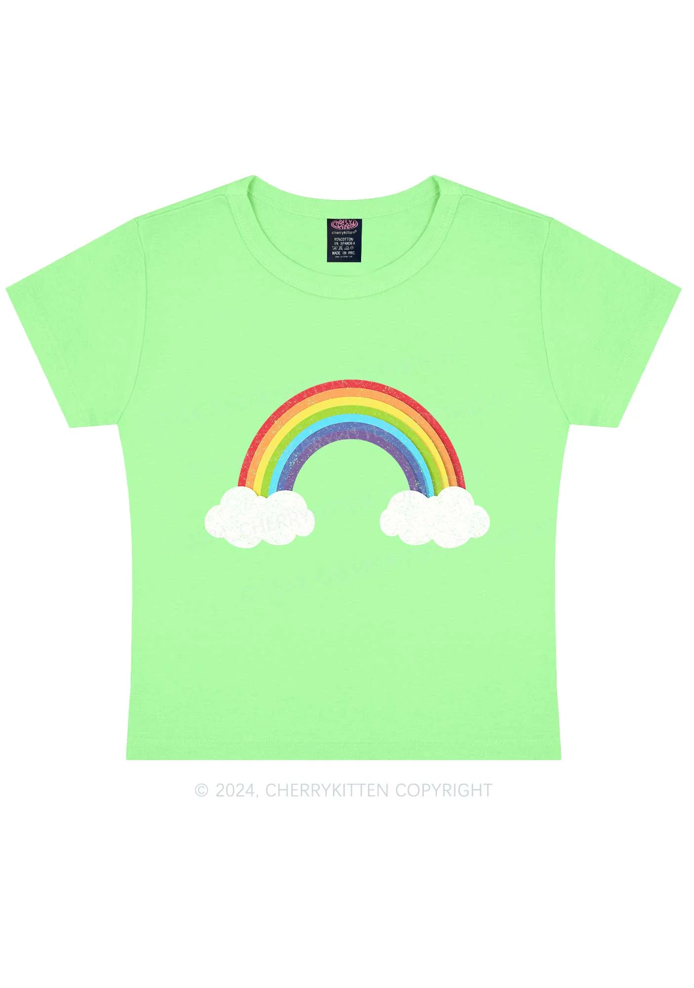 Rainbow Cloud Y2K Baby Tee Cherrykitten - Image 12
