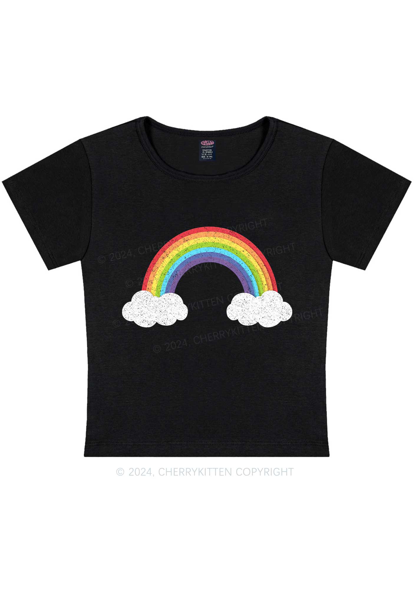 Rainbow Cloud Y2K Baby Tee Cherrykitten - Image 5