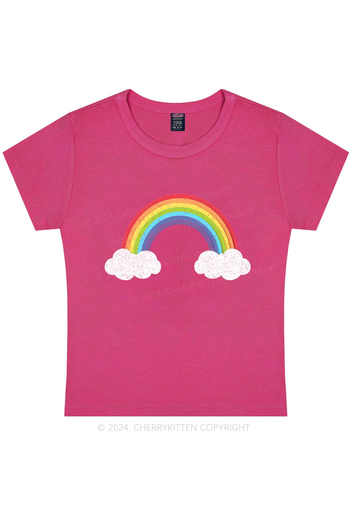 Rainbow Cloud Y2K Baby Tee Cherrykitten - Image 7