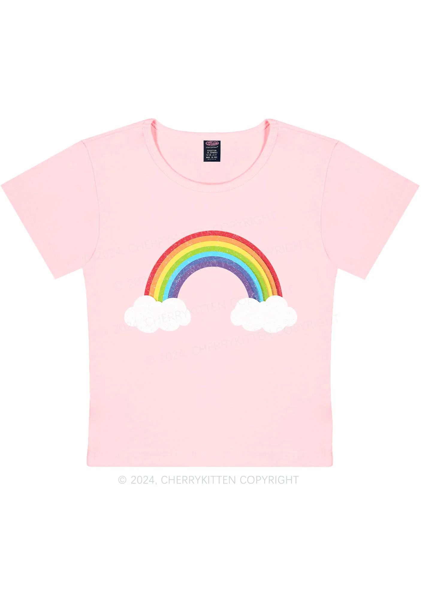 Rainbow Cloud Y2K Baby Tee Cherrykitten - Image 8