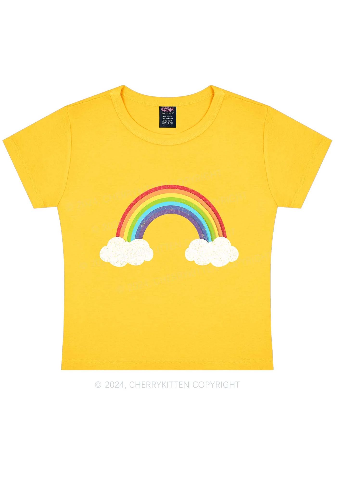 Rainbow Cloud Y2K Baby Tee Cherrykitten - Image 9