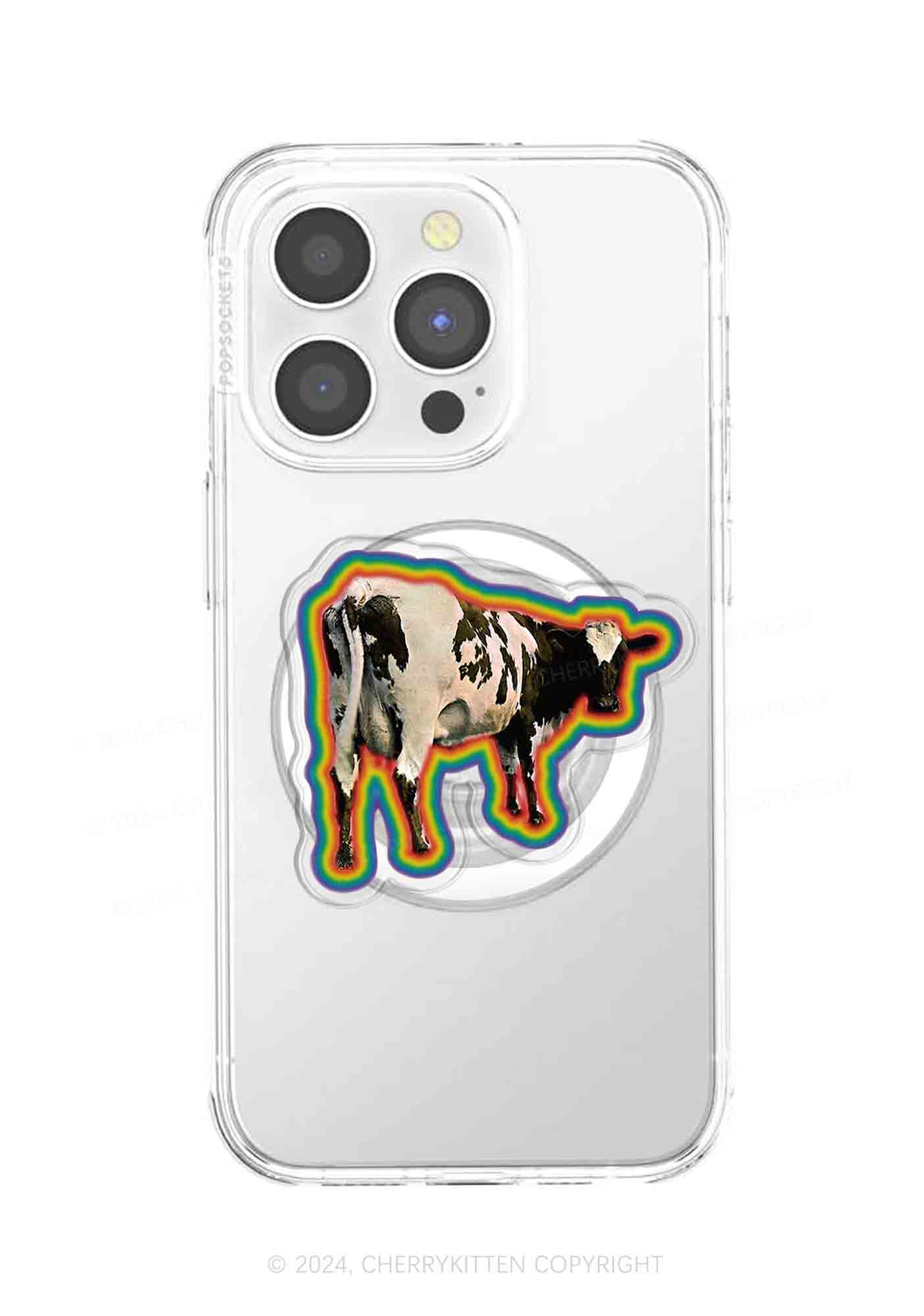Rainbow Cow Y2K Magnetic Phone Grip Holder Cherrykitten - Image 2