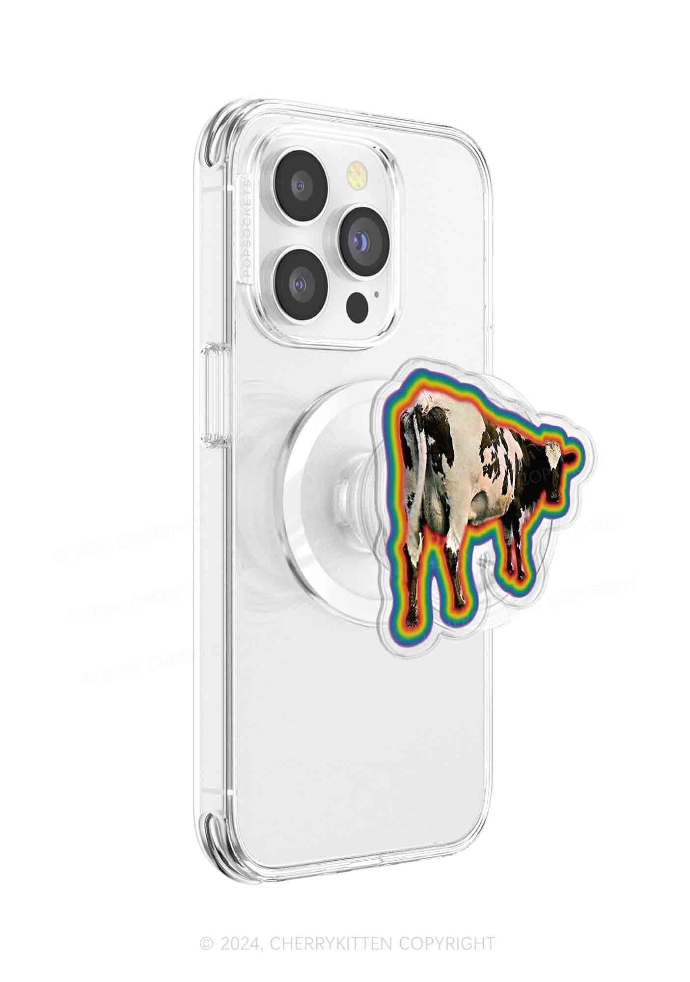 Rainbow Cow Y2K Magnetic Phone Grip Holder Cherrykitten - Image 3