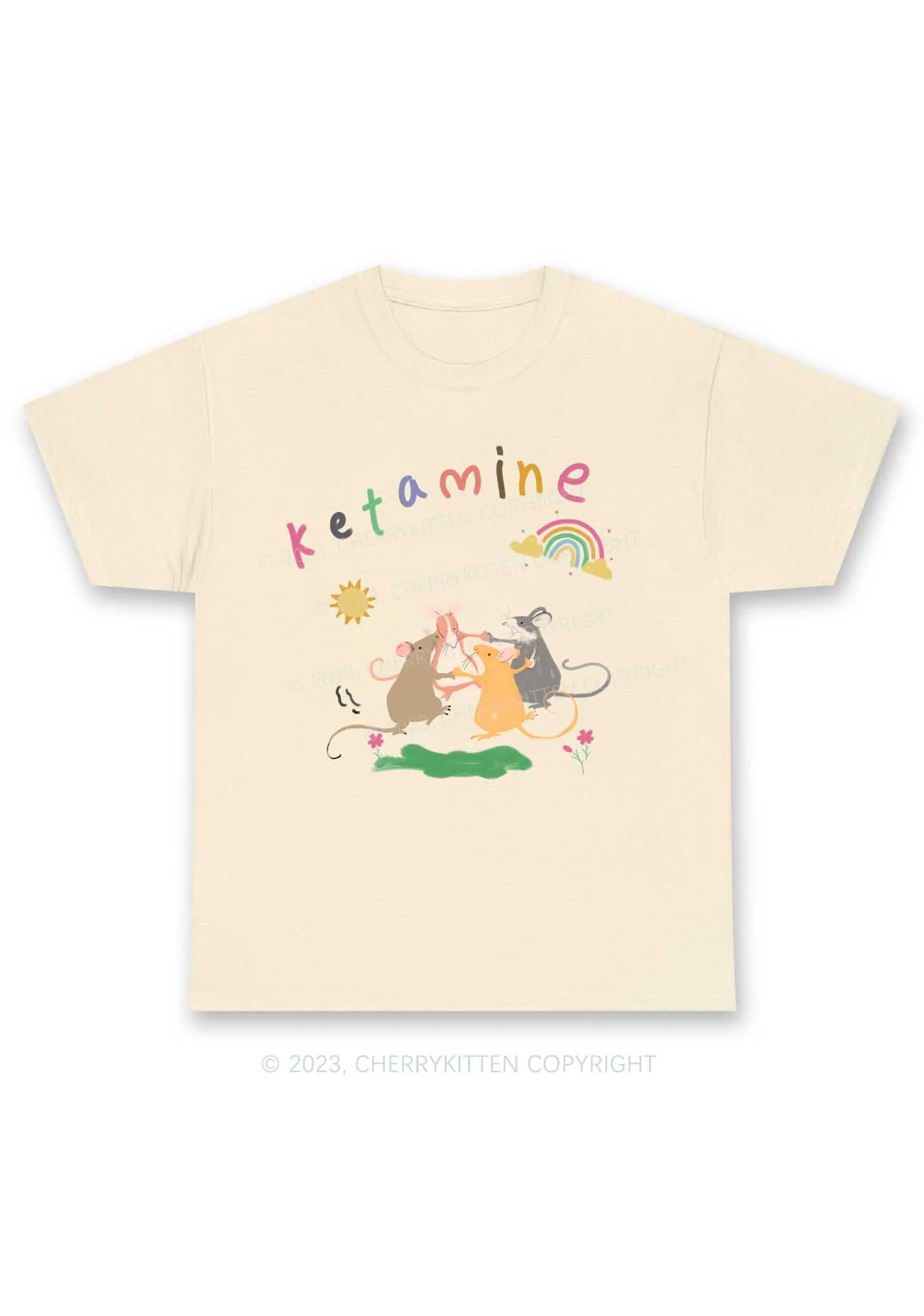 Rainbow Dancing Mice Y2K Chunky Shirt Cherrykitten - Image 5