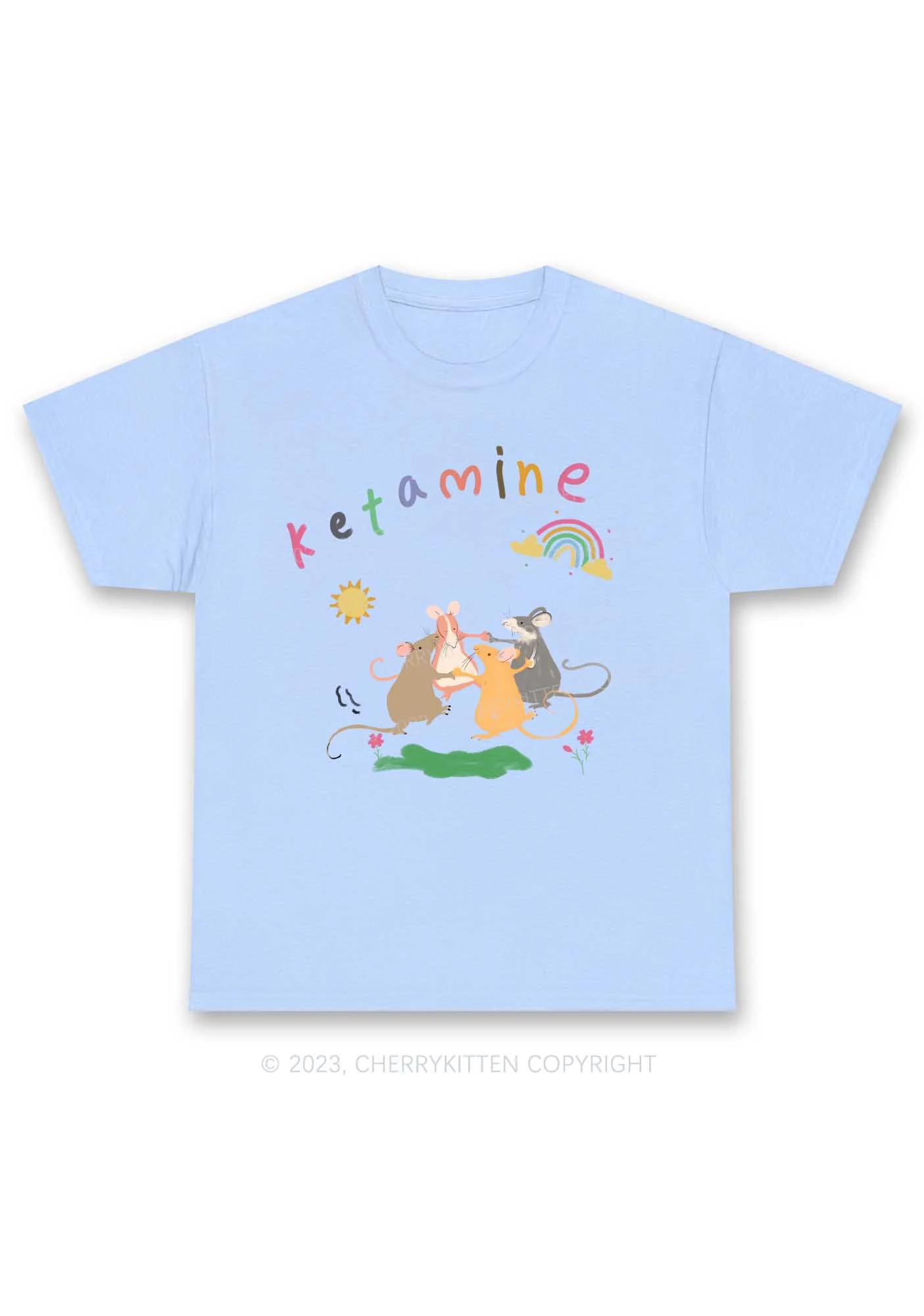 Rainbow Dancing Mice Y2K Chunky Shirt Cherrykitten - Image 8