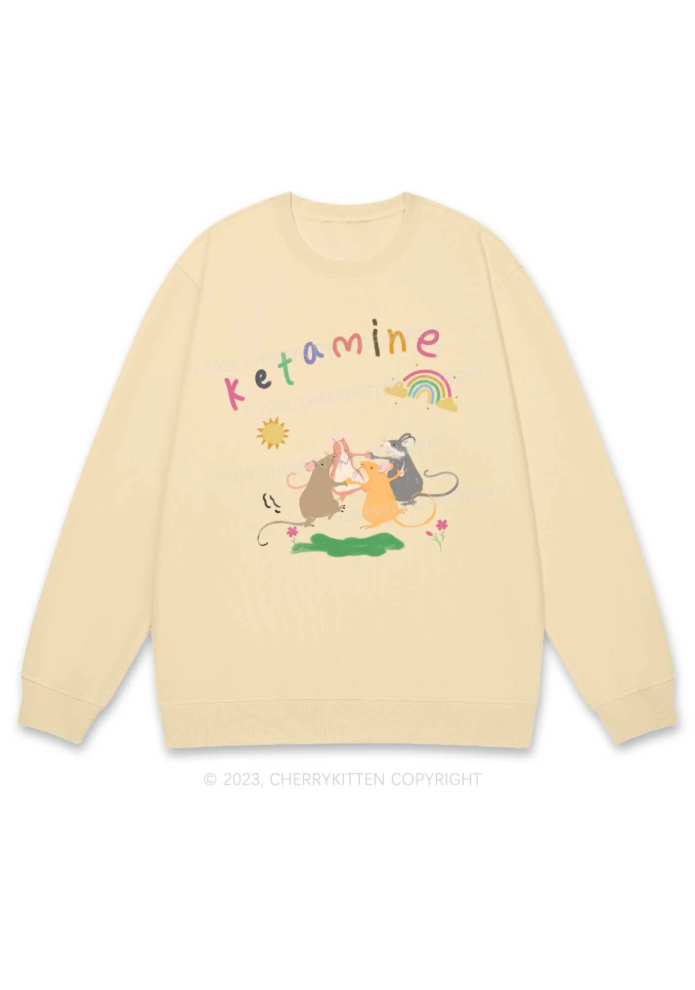 Rainbow Dancing Mice Y2K Sweatshirt Cherrykitten - Image 4