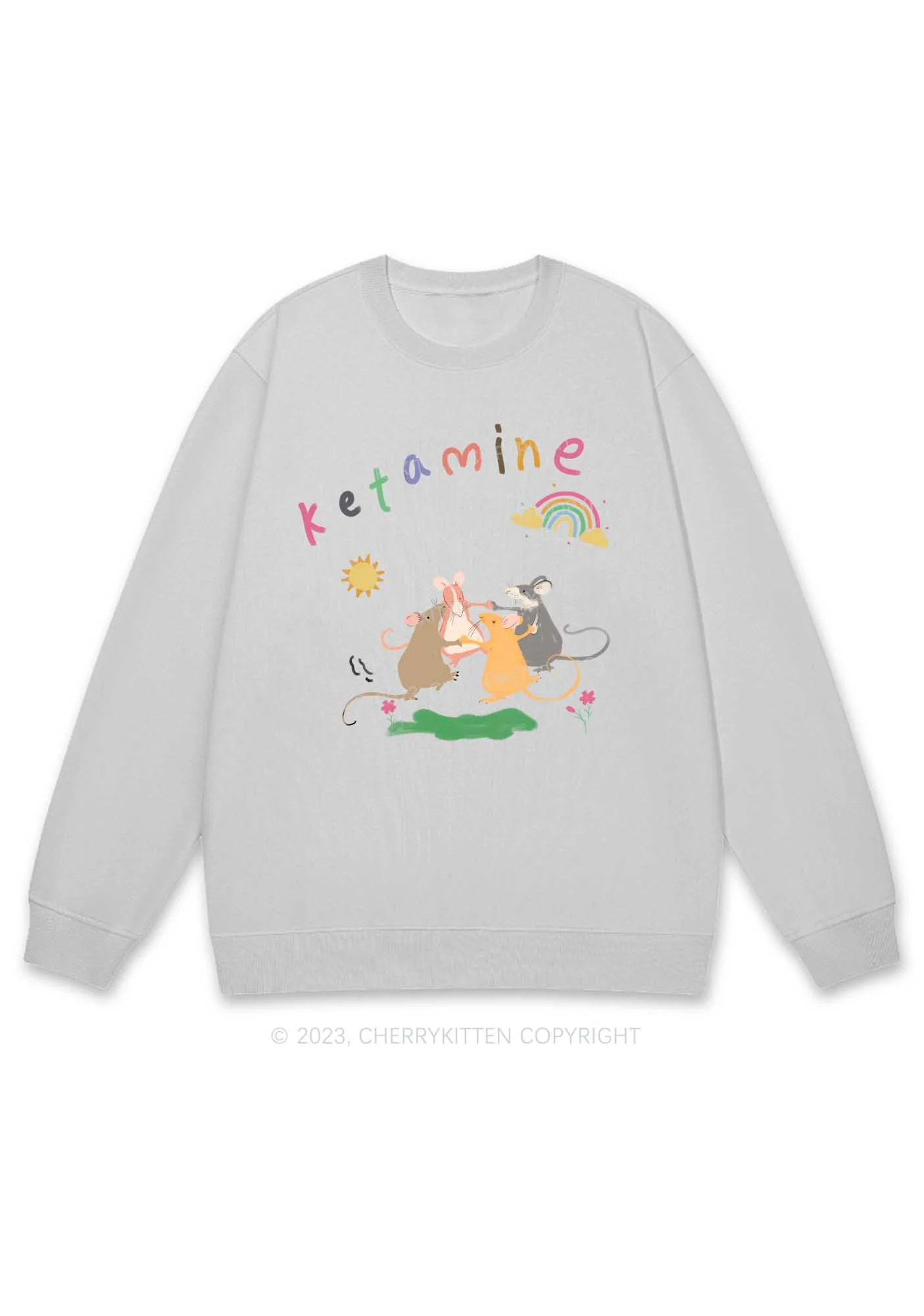 Rainbow Dancing Mice Y2K Sweatshirt Cherrykitten - Image 5