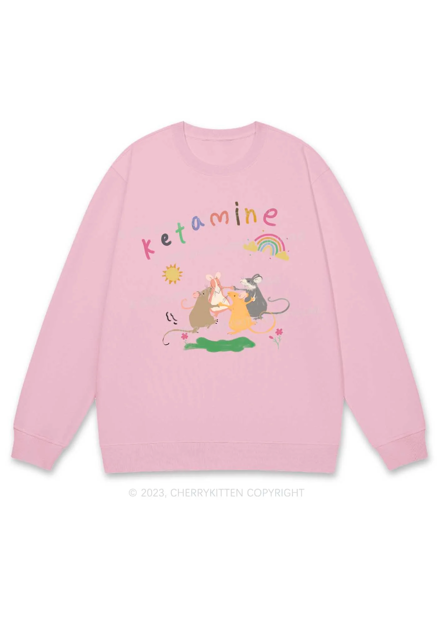 Rainbow Dancing Mice Y2K Sweatshirt Cherrykitten - Image 6