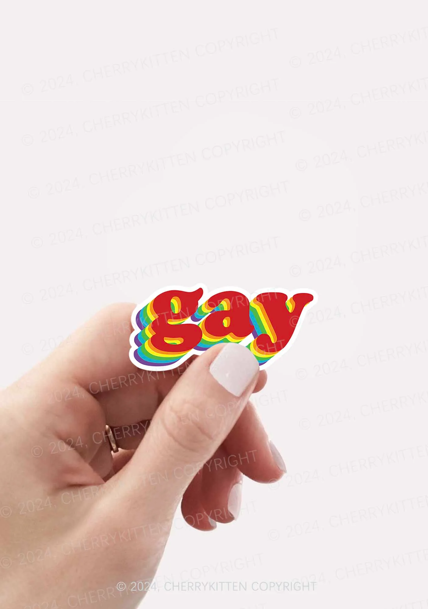 Rainbow Gay 1Pc Y2K Sticker Cherrykitten - Image 2
