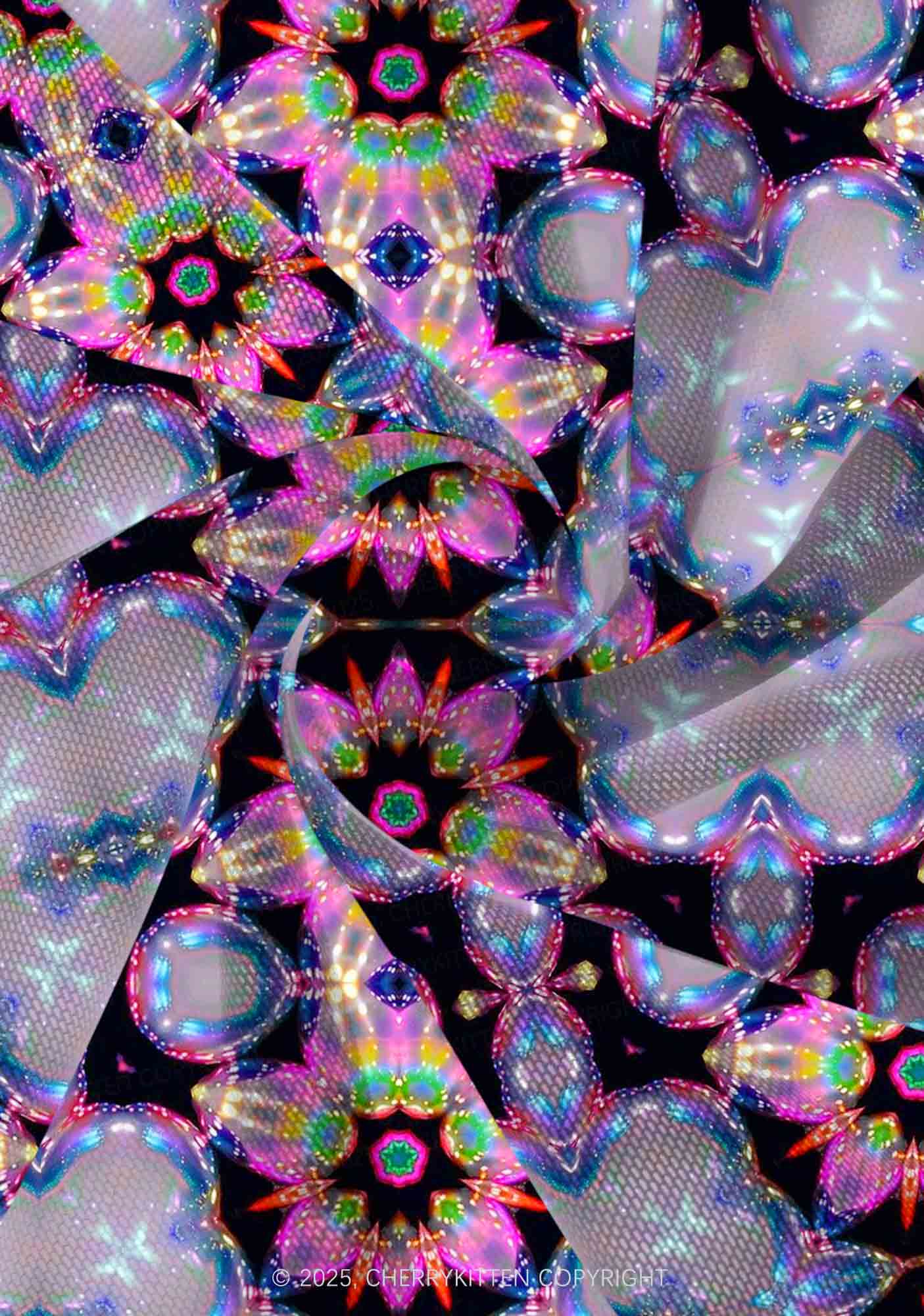 Rainbow Glow Y2K Print Mini Layered Skirt Cherrykitten - Image 4