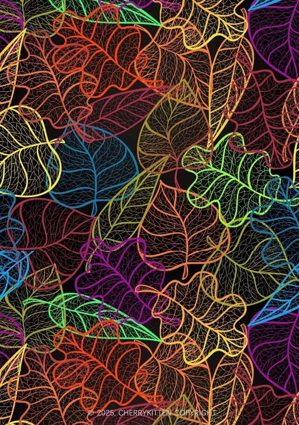 Rainbow Leaf Veins Y2K Print Bikini Set Cherrykitten - Image 2