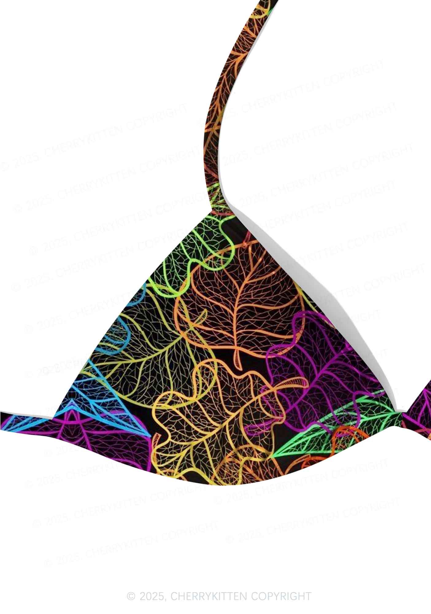 Rainbow Leaf Veins Y2K Print Bikini Set Cherrykitten - Image 4