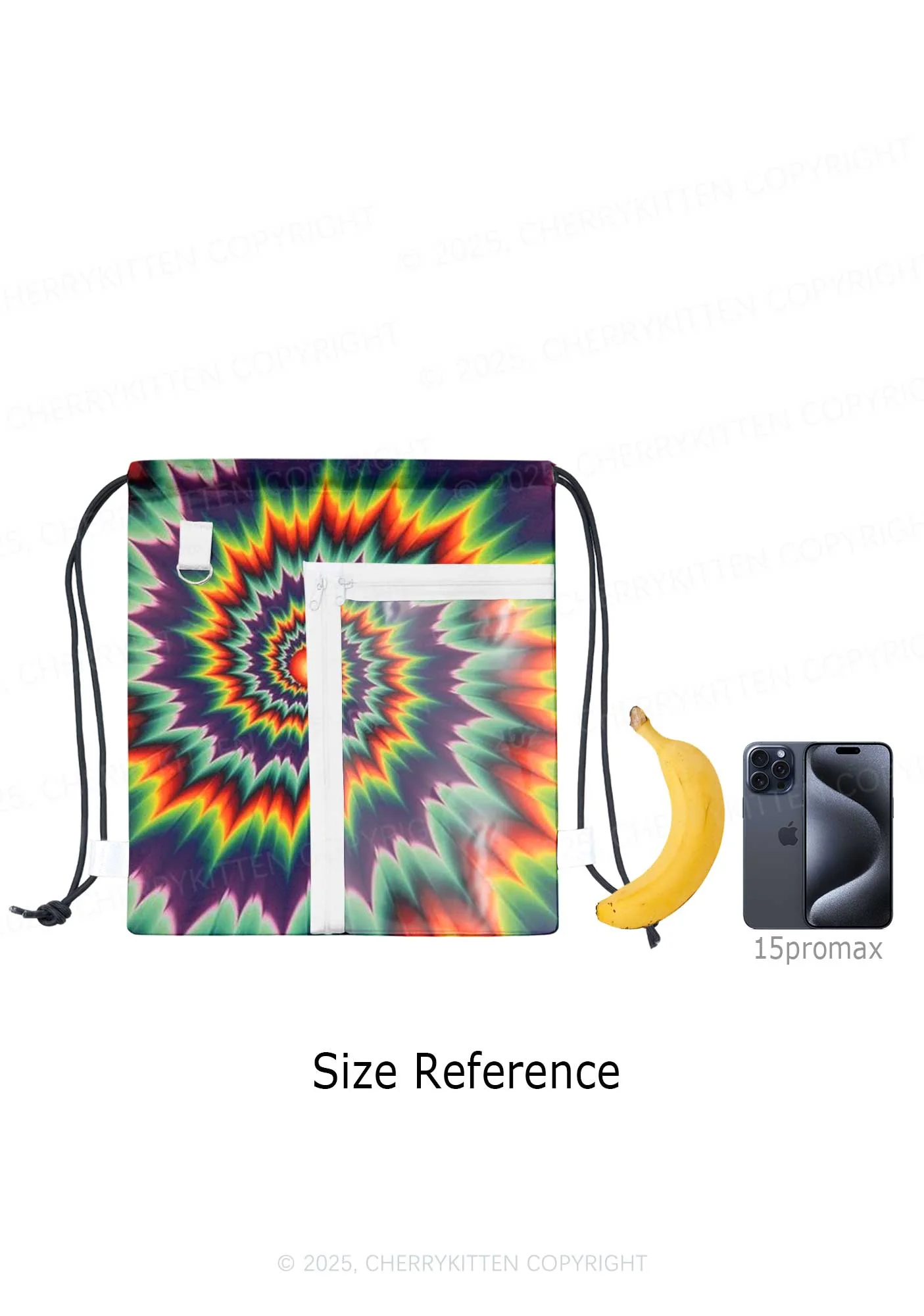 Rainbow Optical Illusion Y2K Drawstring Itabag Backpack Cherrykitten - Image 4