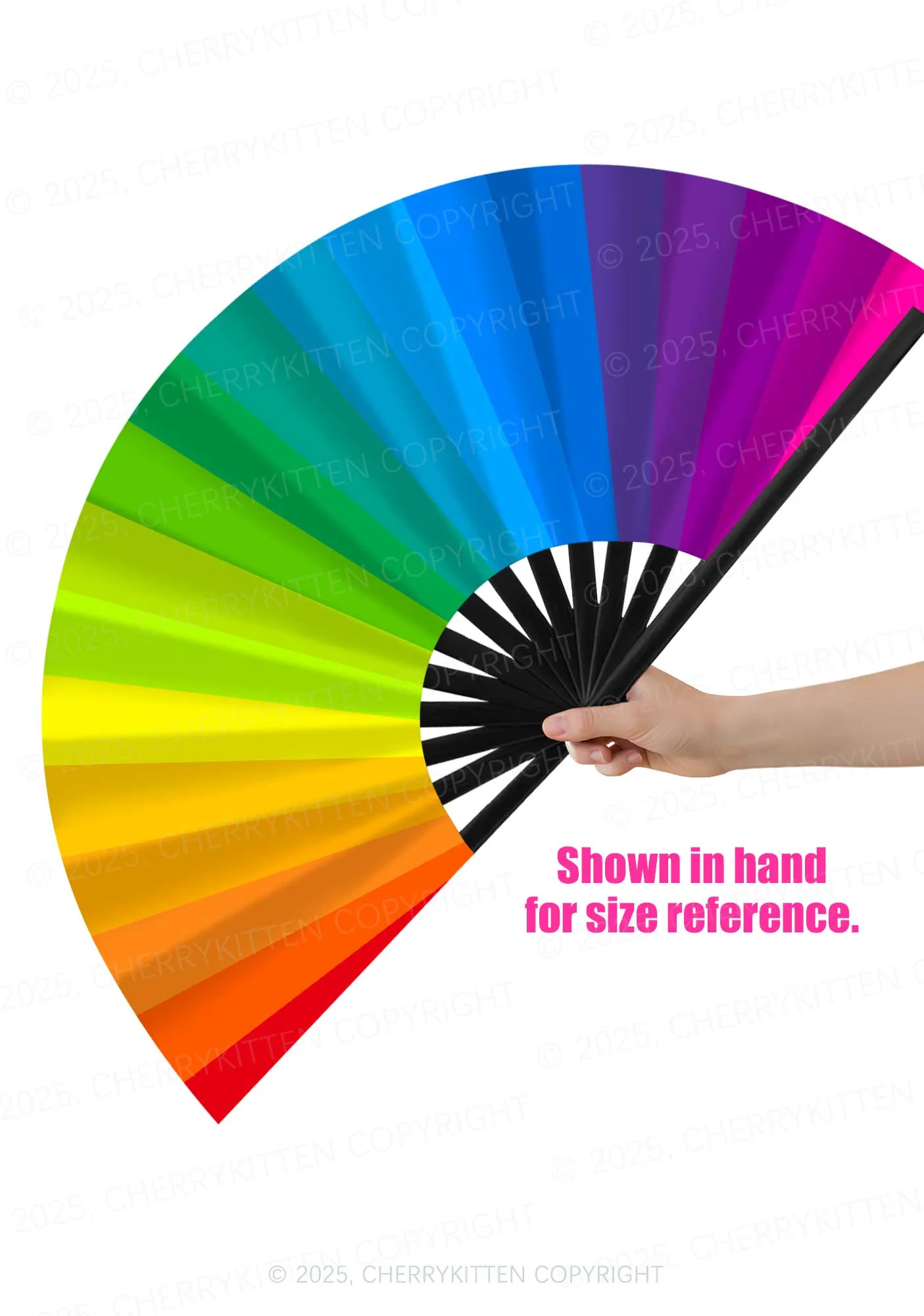 Rainbow Pride Y2K Rave Hand Fan Cherrykitten - Image 2