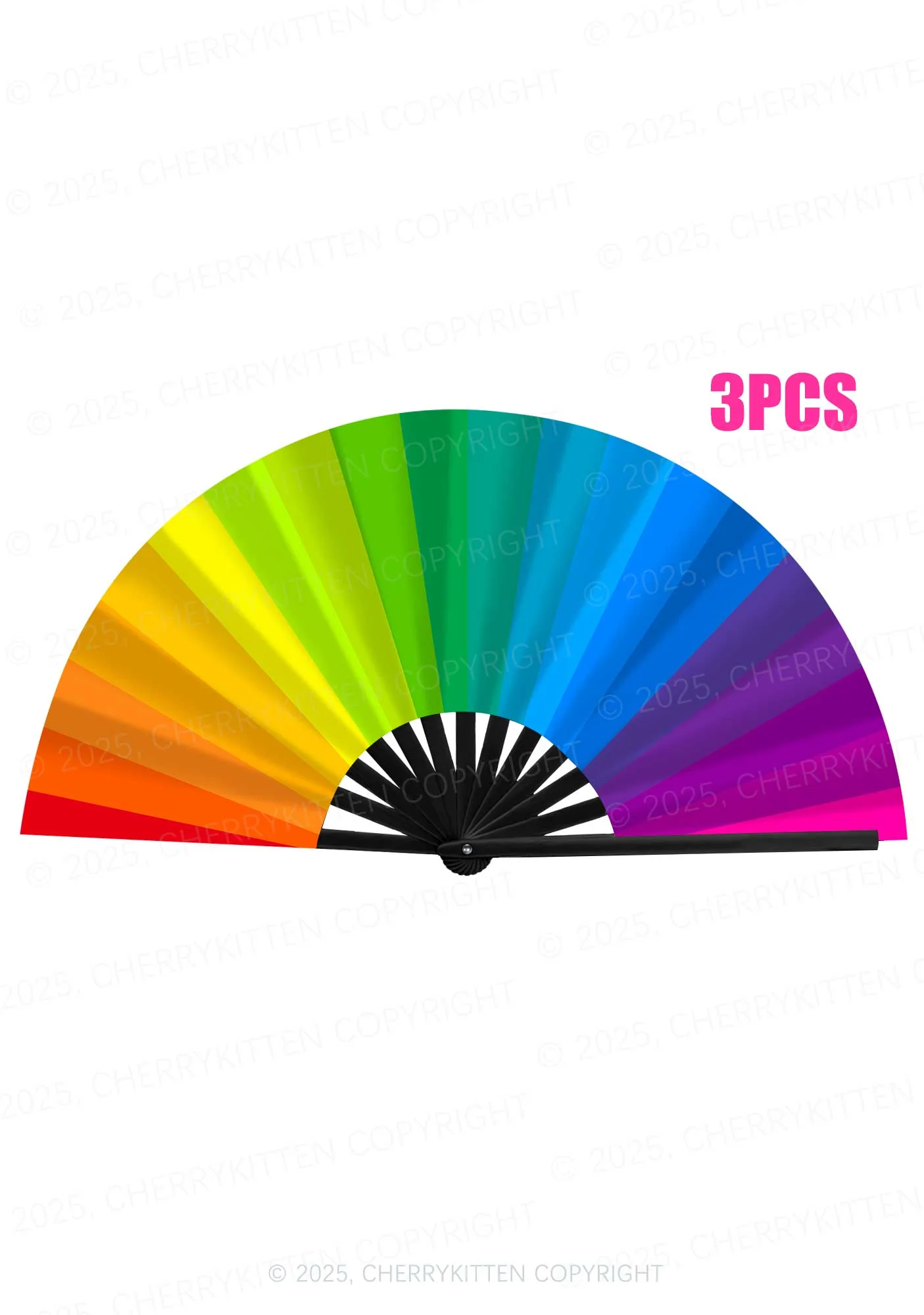 Rainbow Pride Y2K Rave Hand Fan Cherrykitten - Image 3