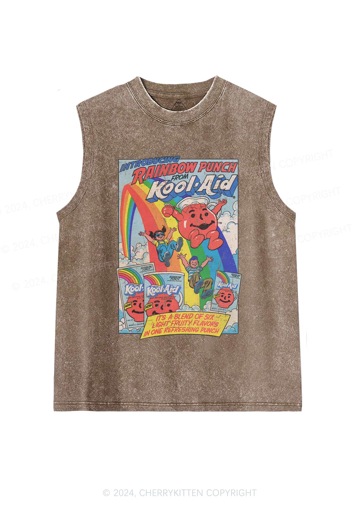 Rainbow Punch Y2K Washed Tank Cherrykitten - Image 5