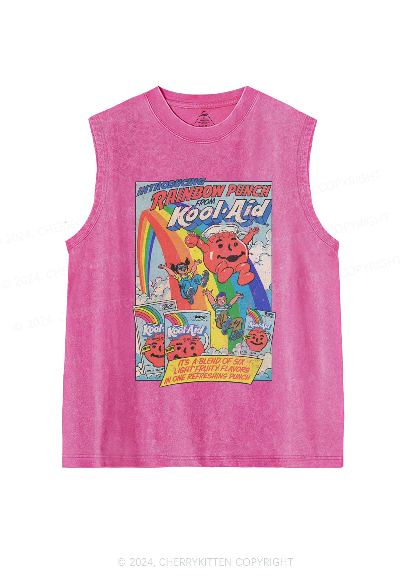 Rainbow Punch Y2K Washed Tank Cherrykitten - Image 6