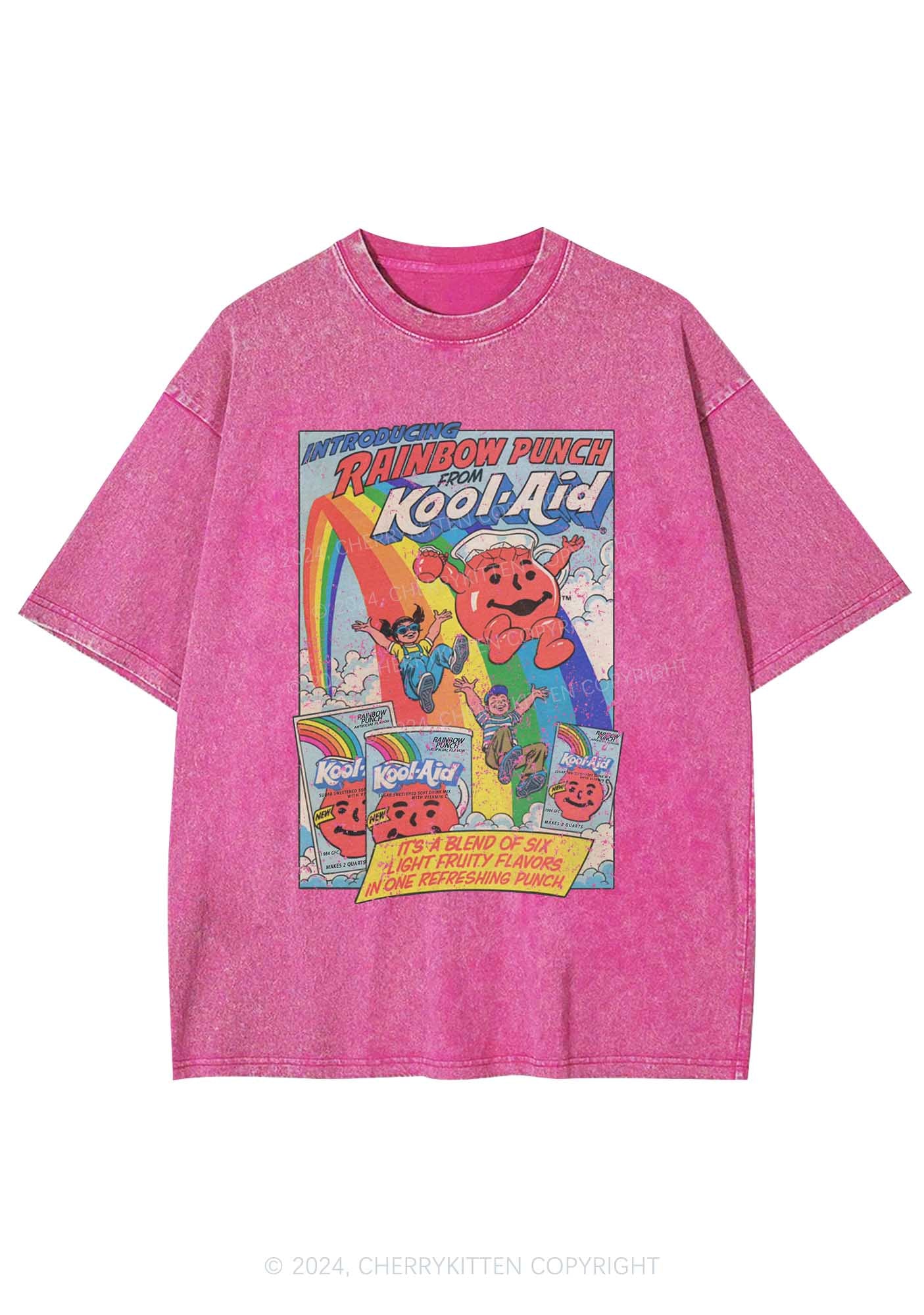 Rainbow Punch Y2K Washed Tee Cherrykitten - Image 4