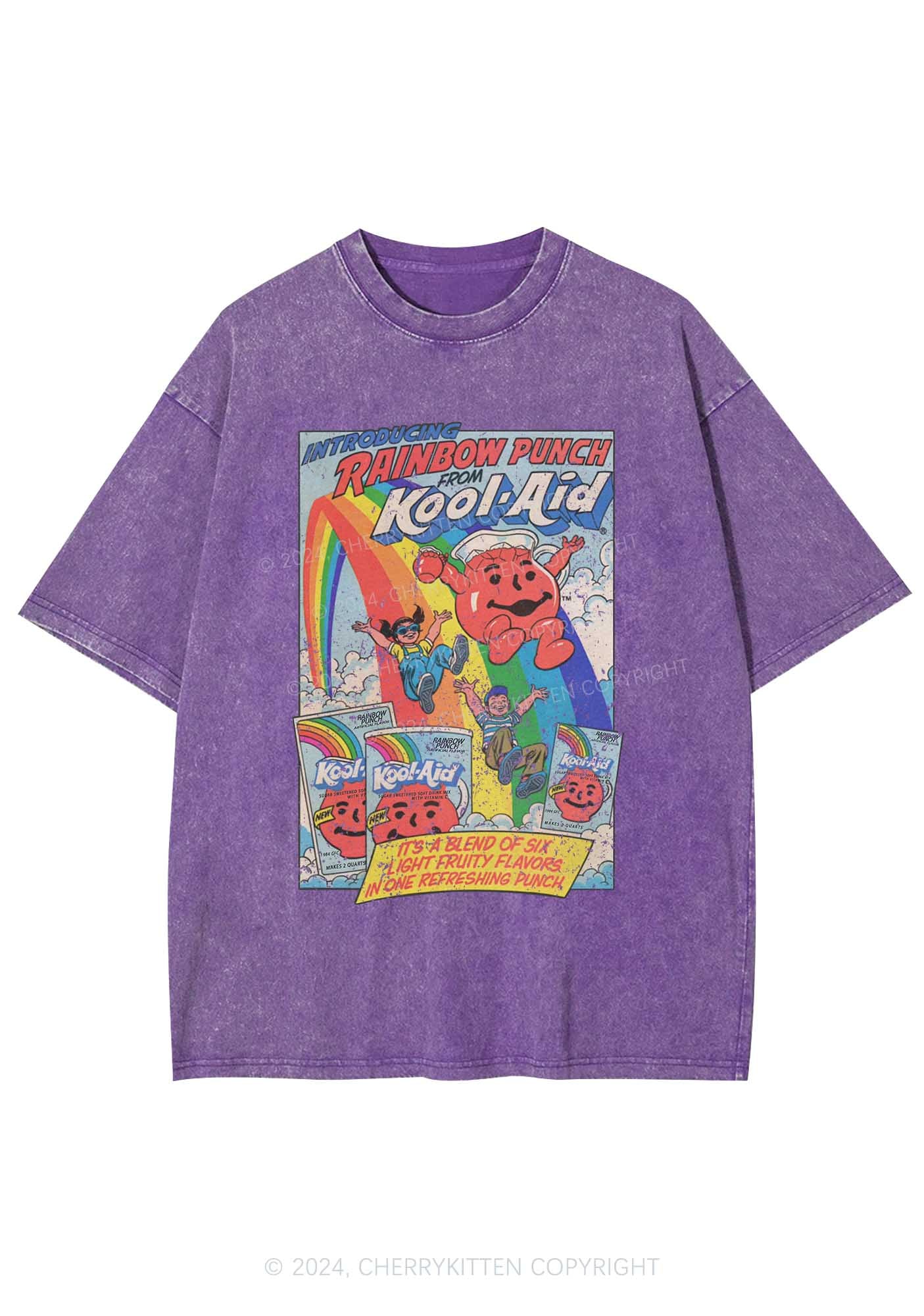 Rainbow Punch Y2K Washed Tee Cherrykitten - Image 5