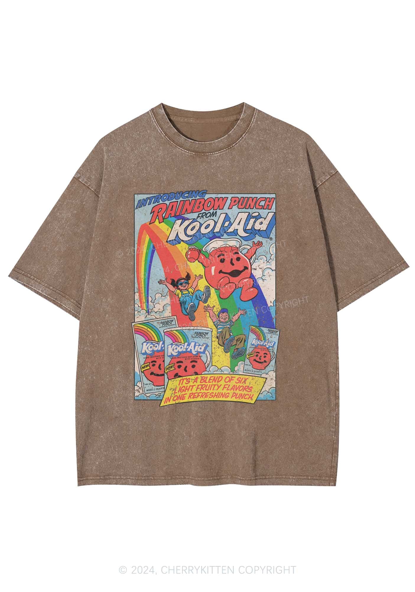 Rainbow Punch Y2K Washed Tee Cherrykitten - Image 7
