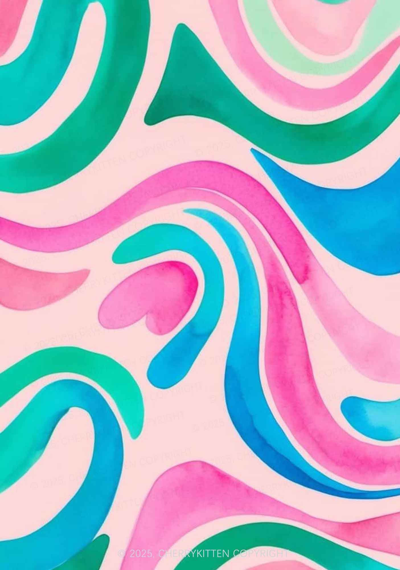 Rainbow Ripple Art Y2K Print Bikini Set Cherrykitten - Image 2