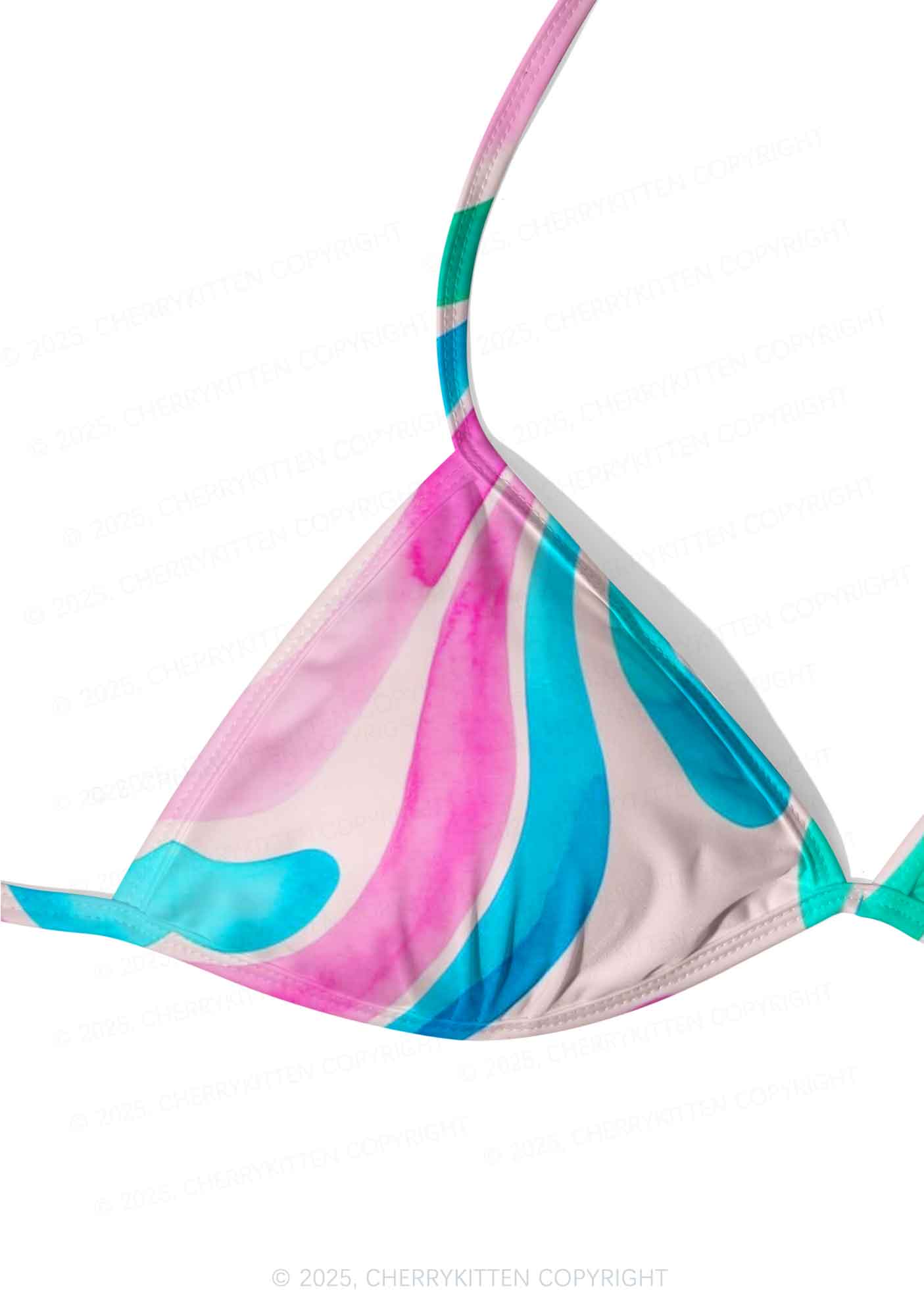 Rainbow Ripple Art Y2K Print Bikini Set Cherrykitten - Image 4
