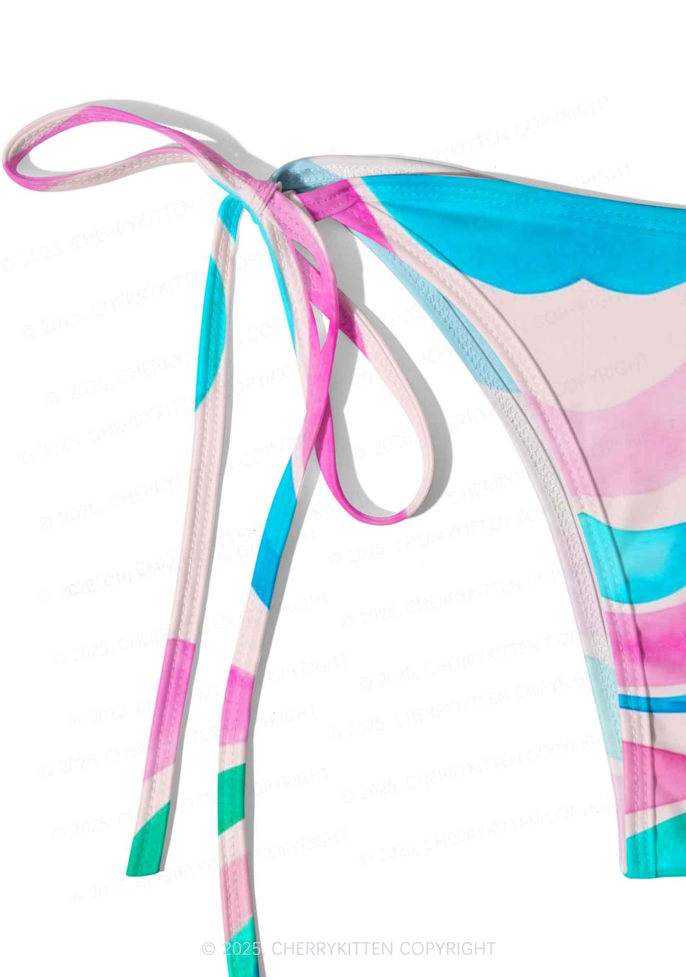 Rainbow Ripple Art Y2K Print Bikini Set Cherrykitten - Image 5