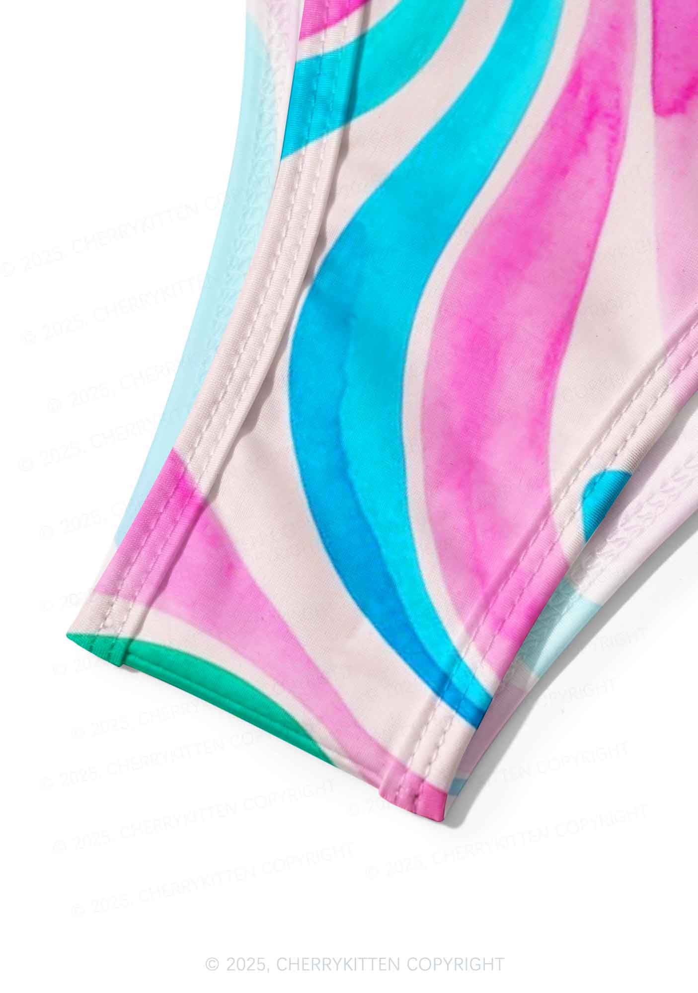 Rainbow Ripple Art Y2K Print Bikini Set Cherrykitten - Image 6