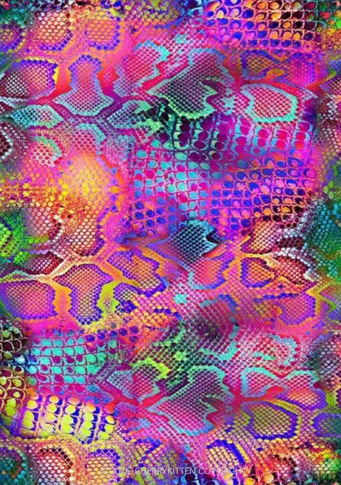 Rainbow Snake Skin Y2K Print Bikini Set Cherrykitten - Image 2