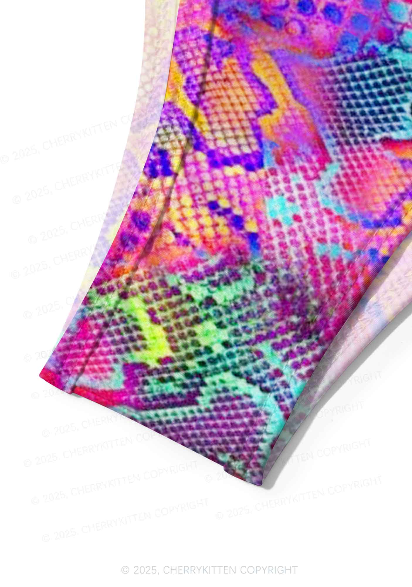 Rainbow Snake Skin Y2K Print Bikini Set Cherrykitten - Image 6
