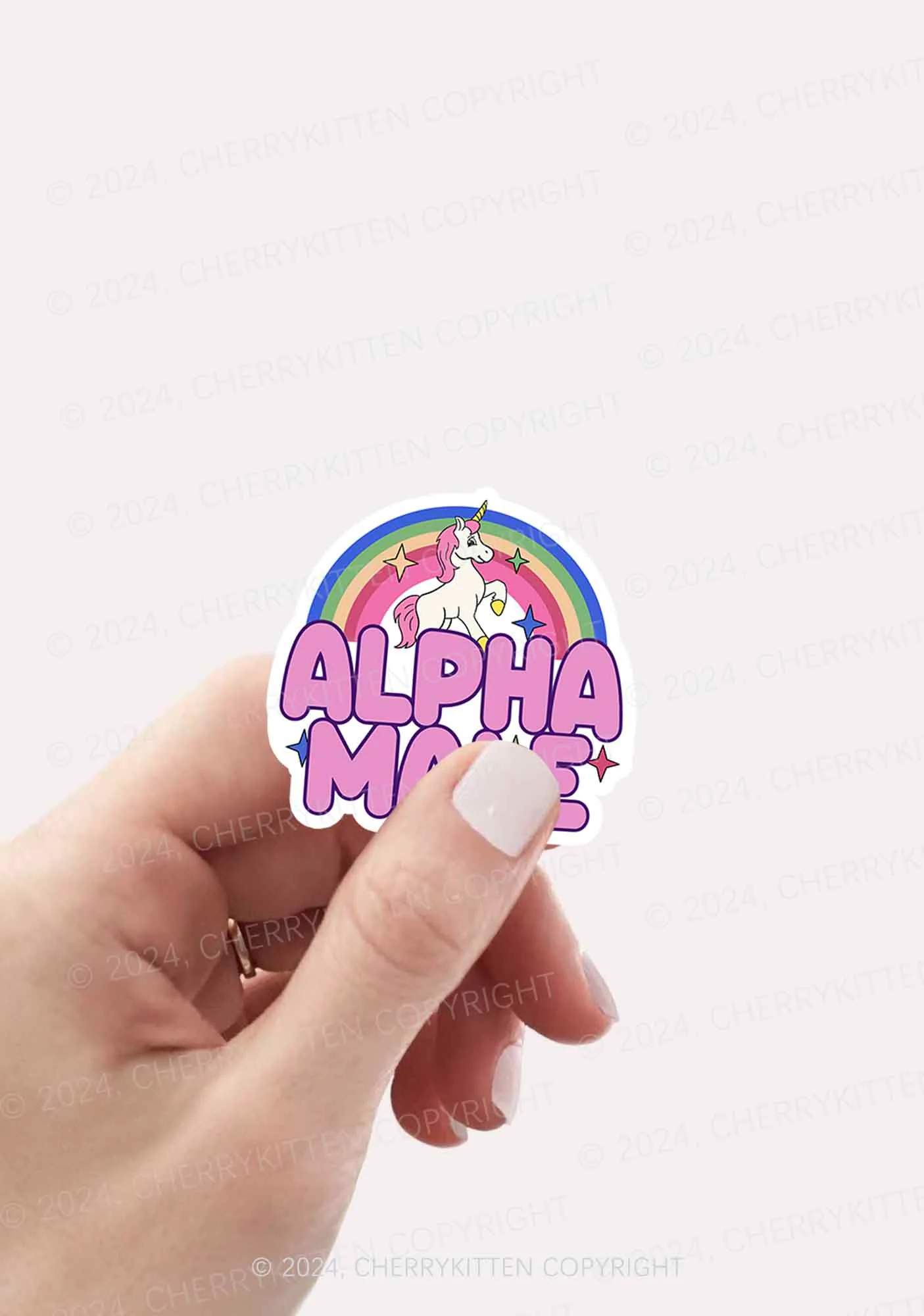 Rainbow Unicorn Alpha Male 1Pc Y2K Sticker Cherrykitten - Image 2