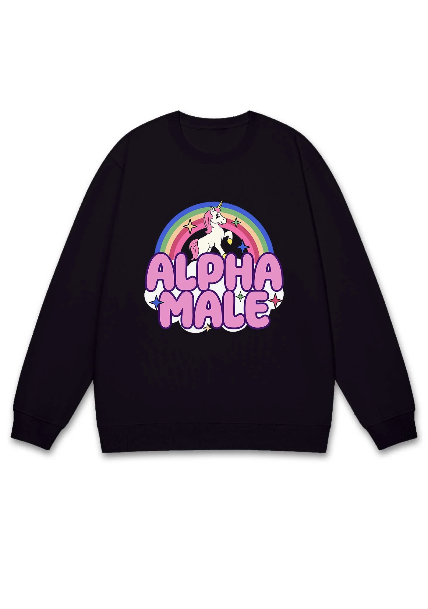 Rainbow Unicorn Alpha Male Y2K Sweatshirt - Image 3