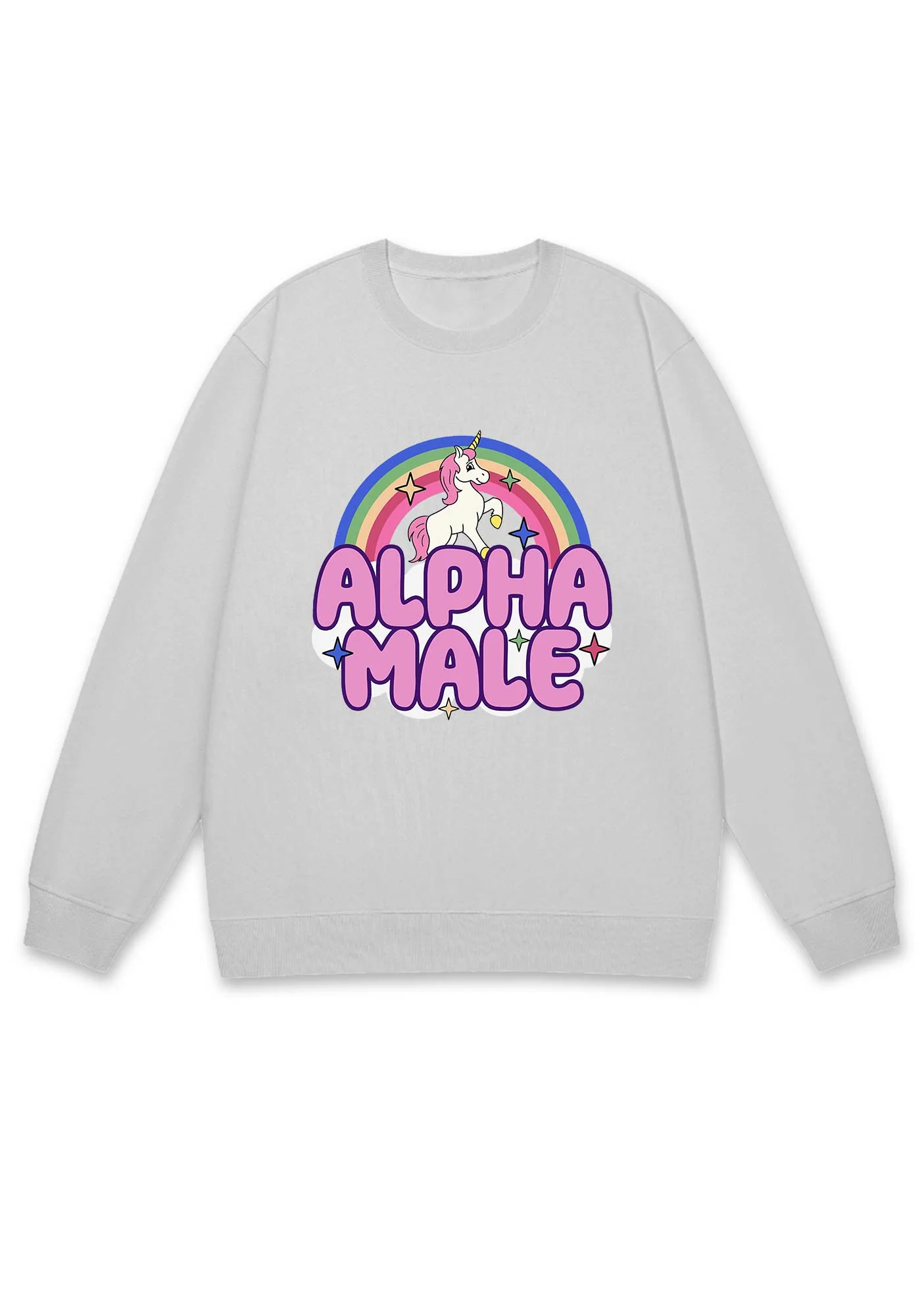 Rainbow Unicorn Alpha Male Y2K Sweatshirt - Image 4