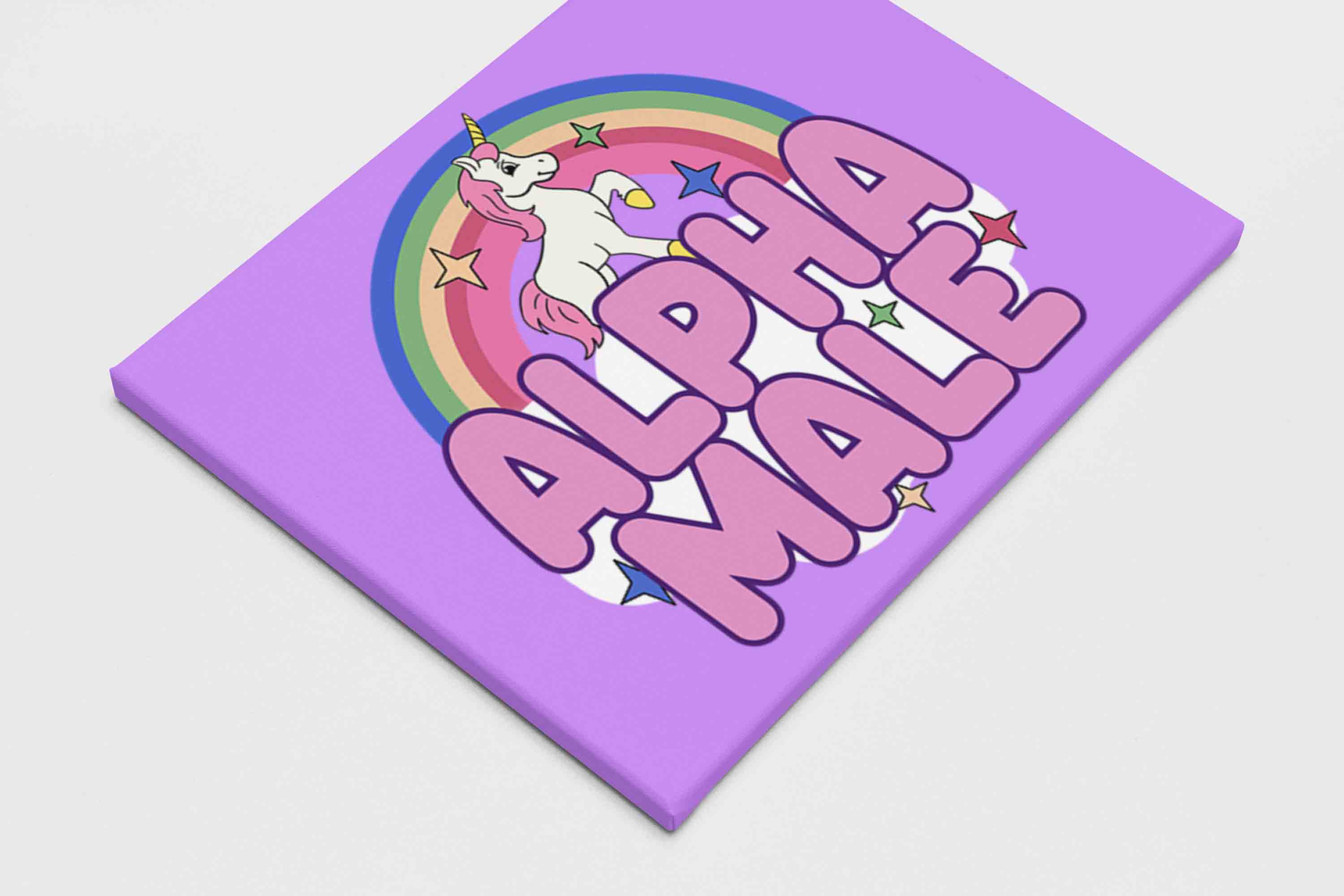 Rainbow Unicorn Alpha Male Y2K Canvas Wall Art Cherrykitten - Image 3